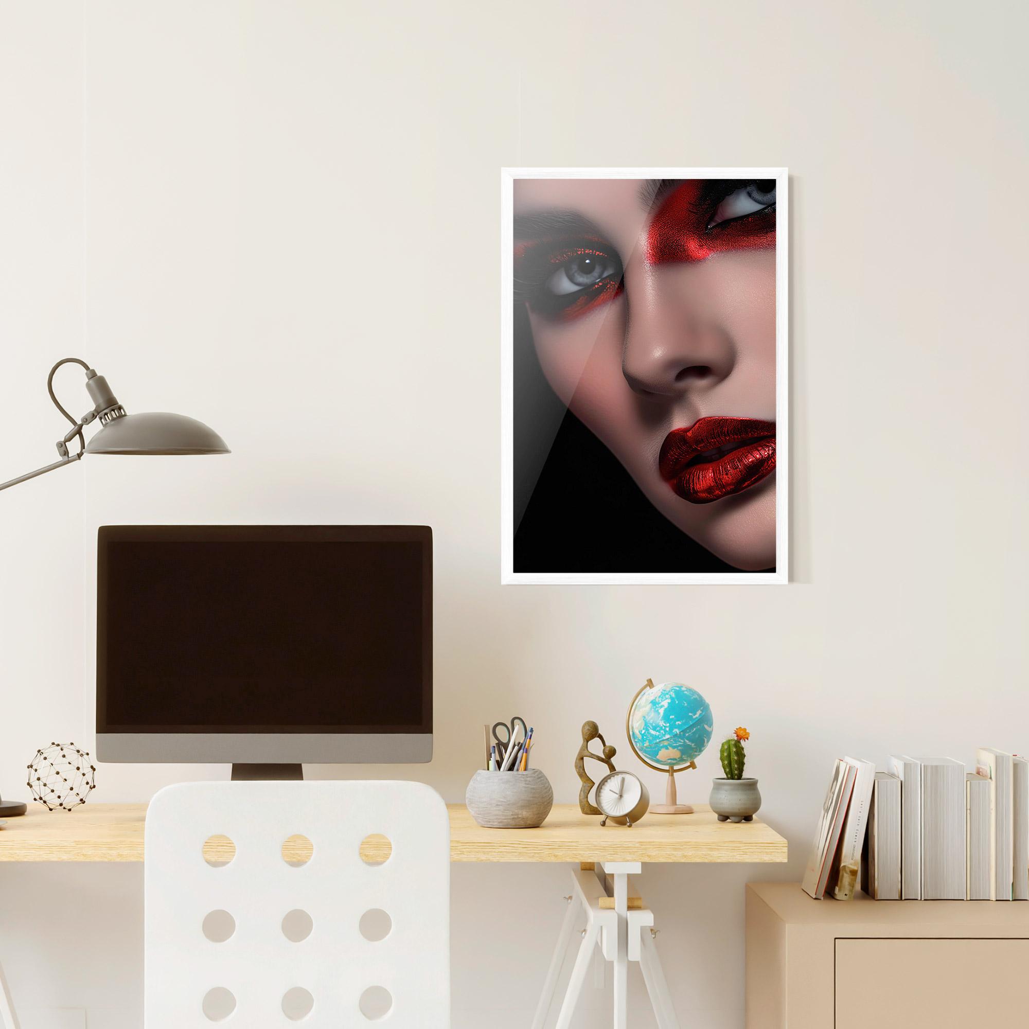 Poster Înrămat Close Up Red Makeup mockup 6