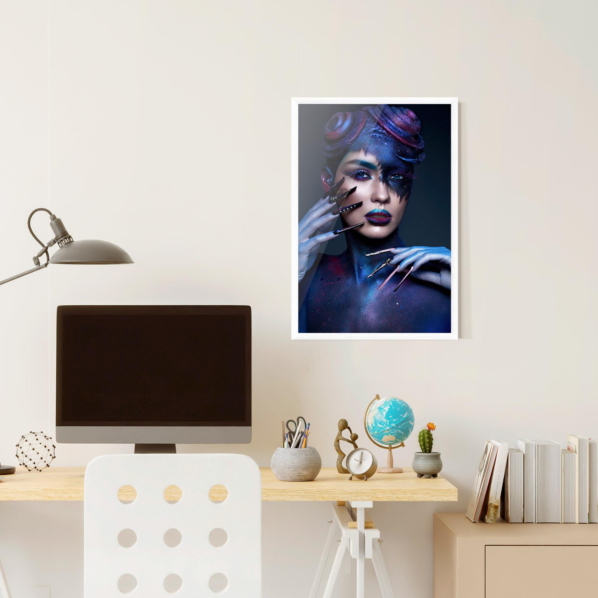 Poster Înrămat Galaxy Hair Girl mockup 6