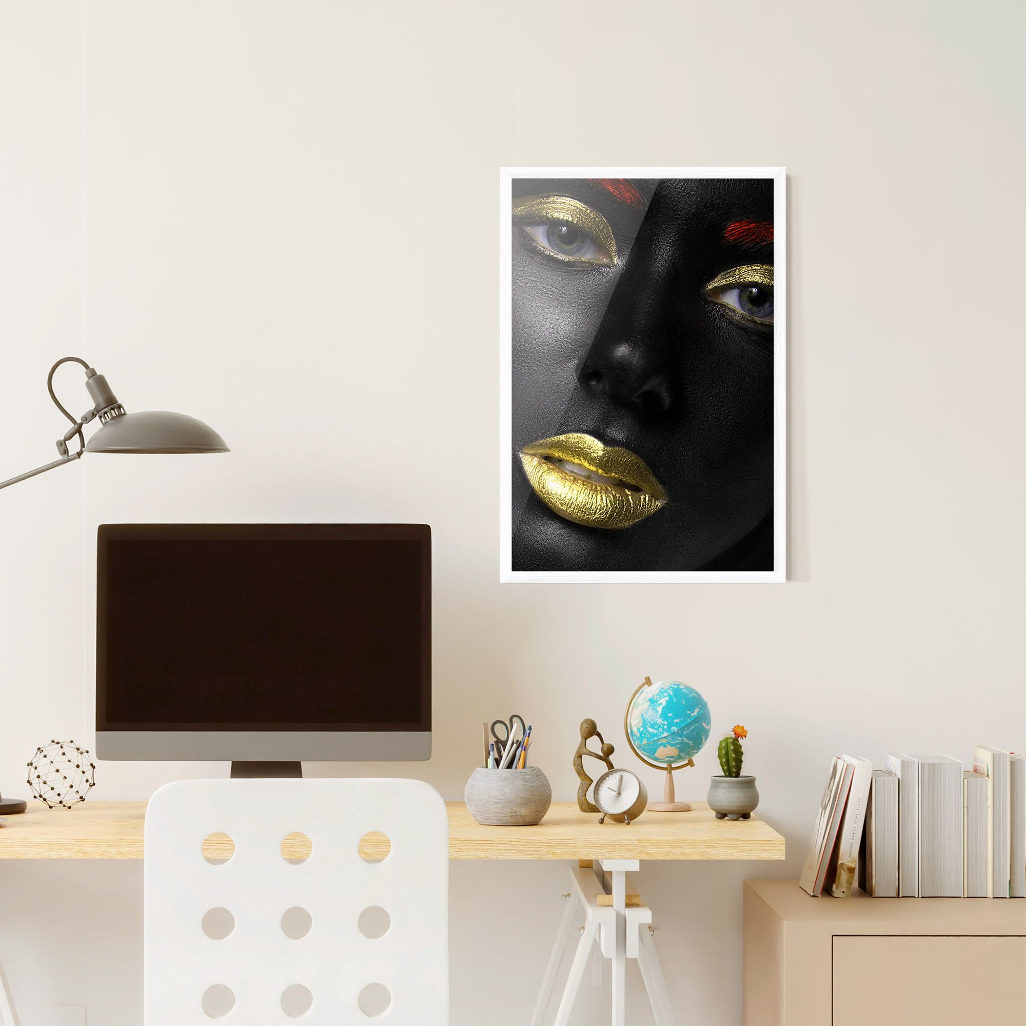 Gold Make Up And Lips mockup 6