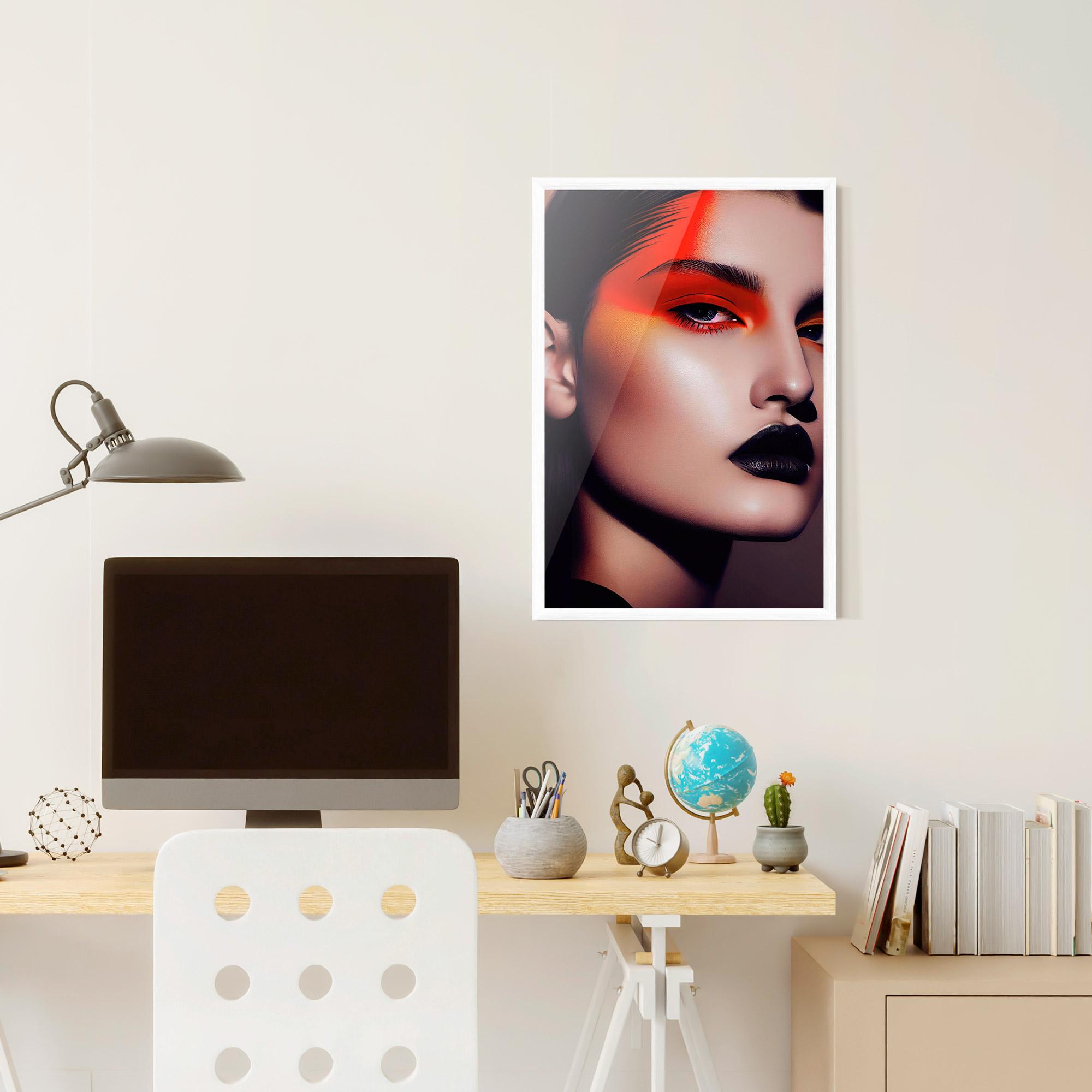 Poster Înrămat Strong Red Makeup mockup 6