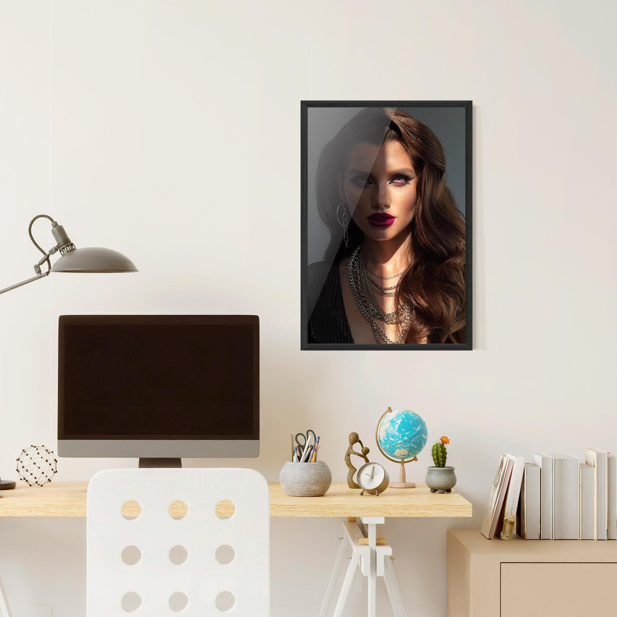 Poster Înrămat Model Makeup mockup 6