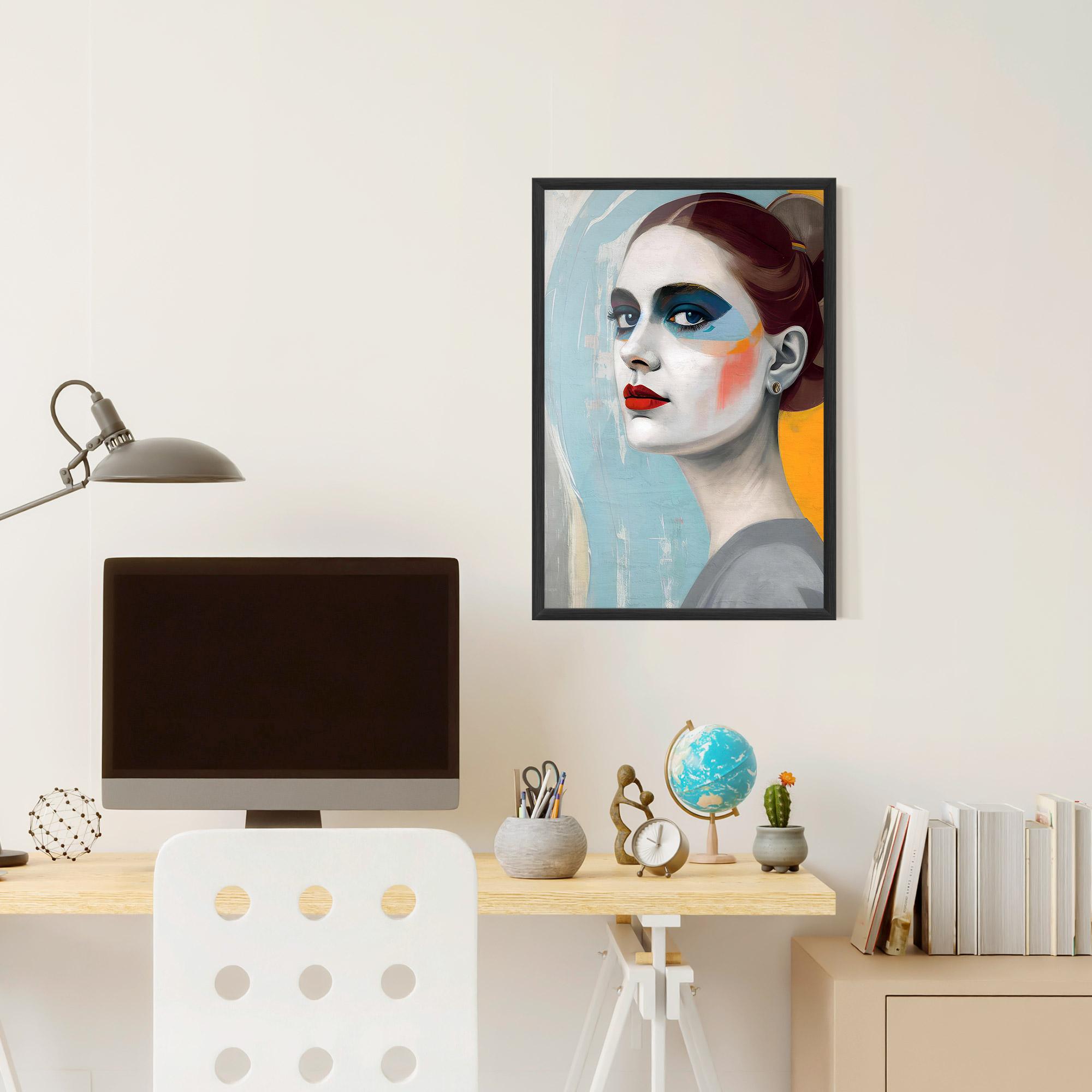 Poster Înrămat White Blue Makeup mockup 6