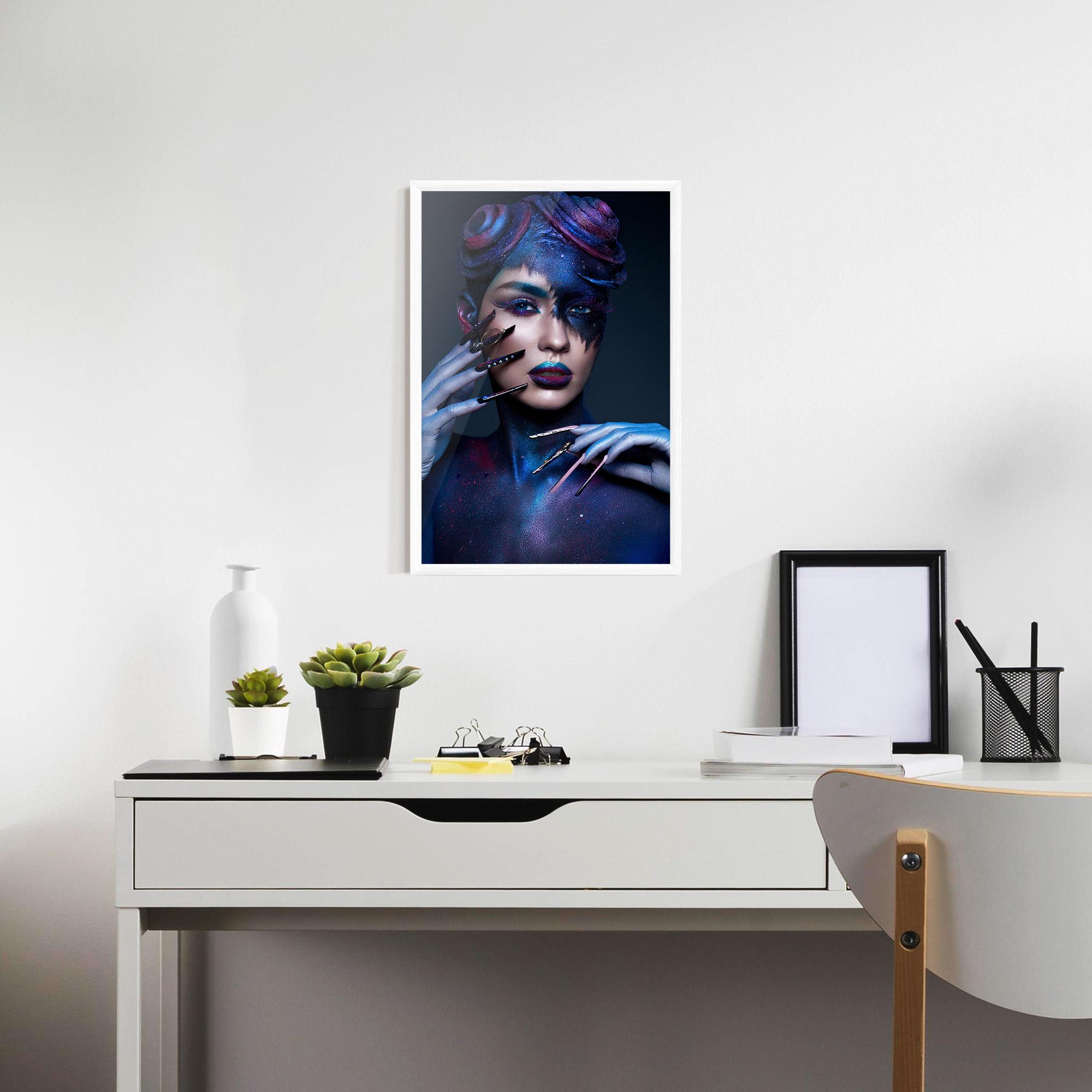 Poster Înrămat Galaxy Hair Girl mockup 7