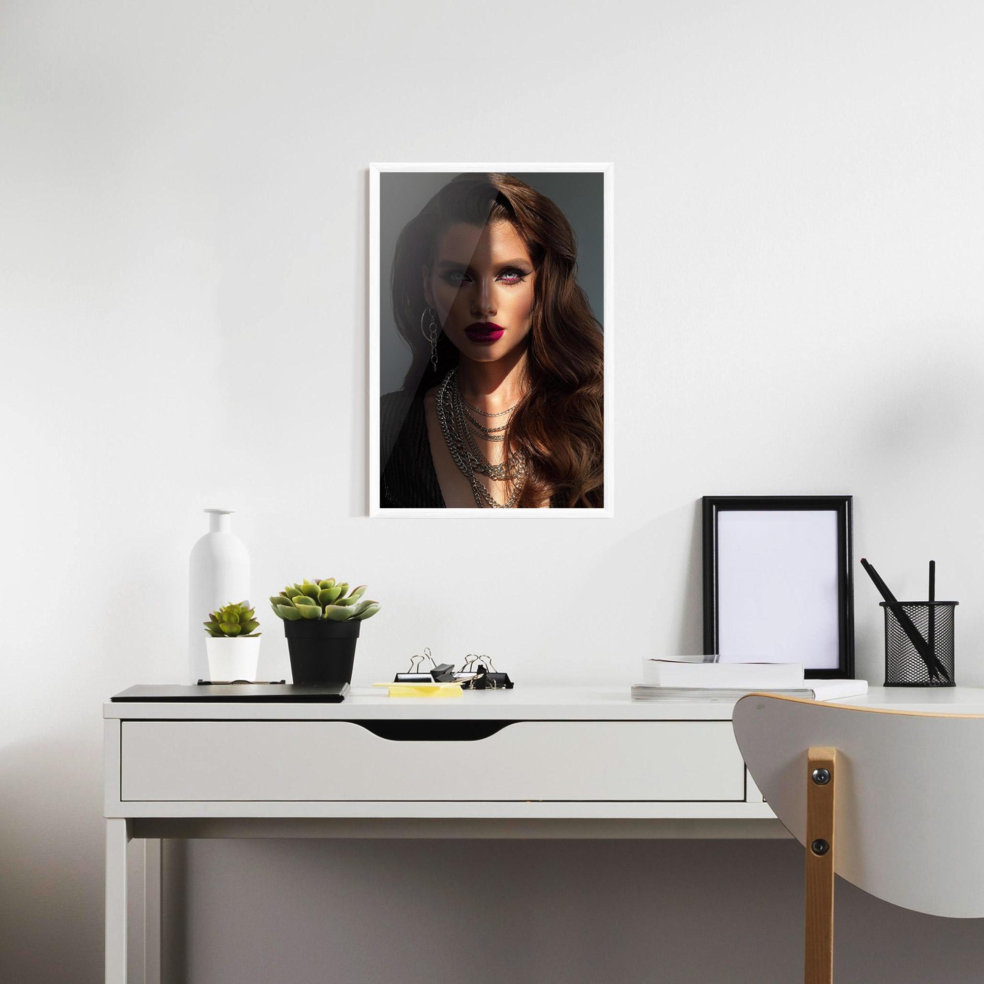 Poster Înrămat Model Makeup mockup 7