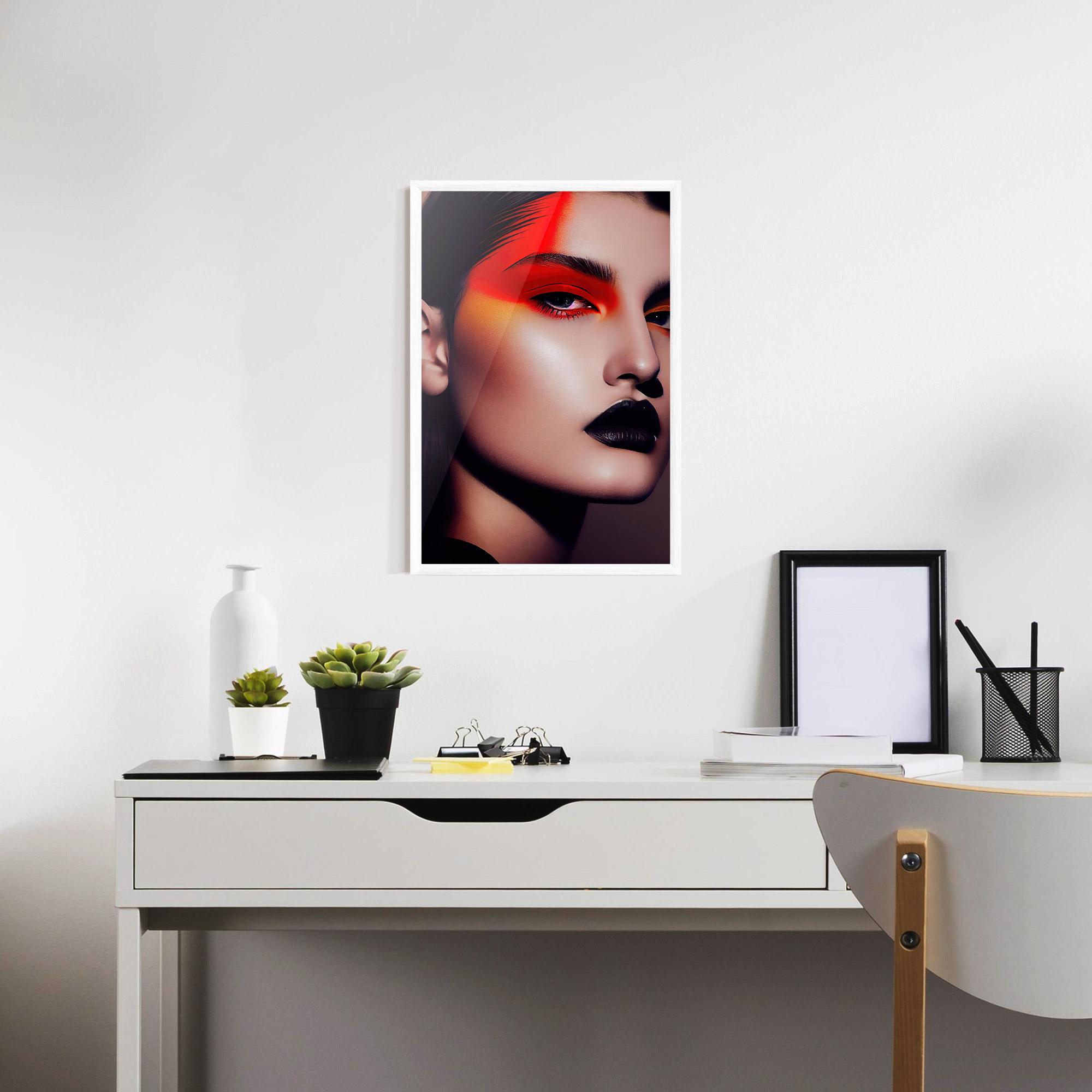 Poster Înrămat Strong Red Makeup mockup 7