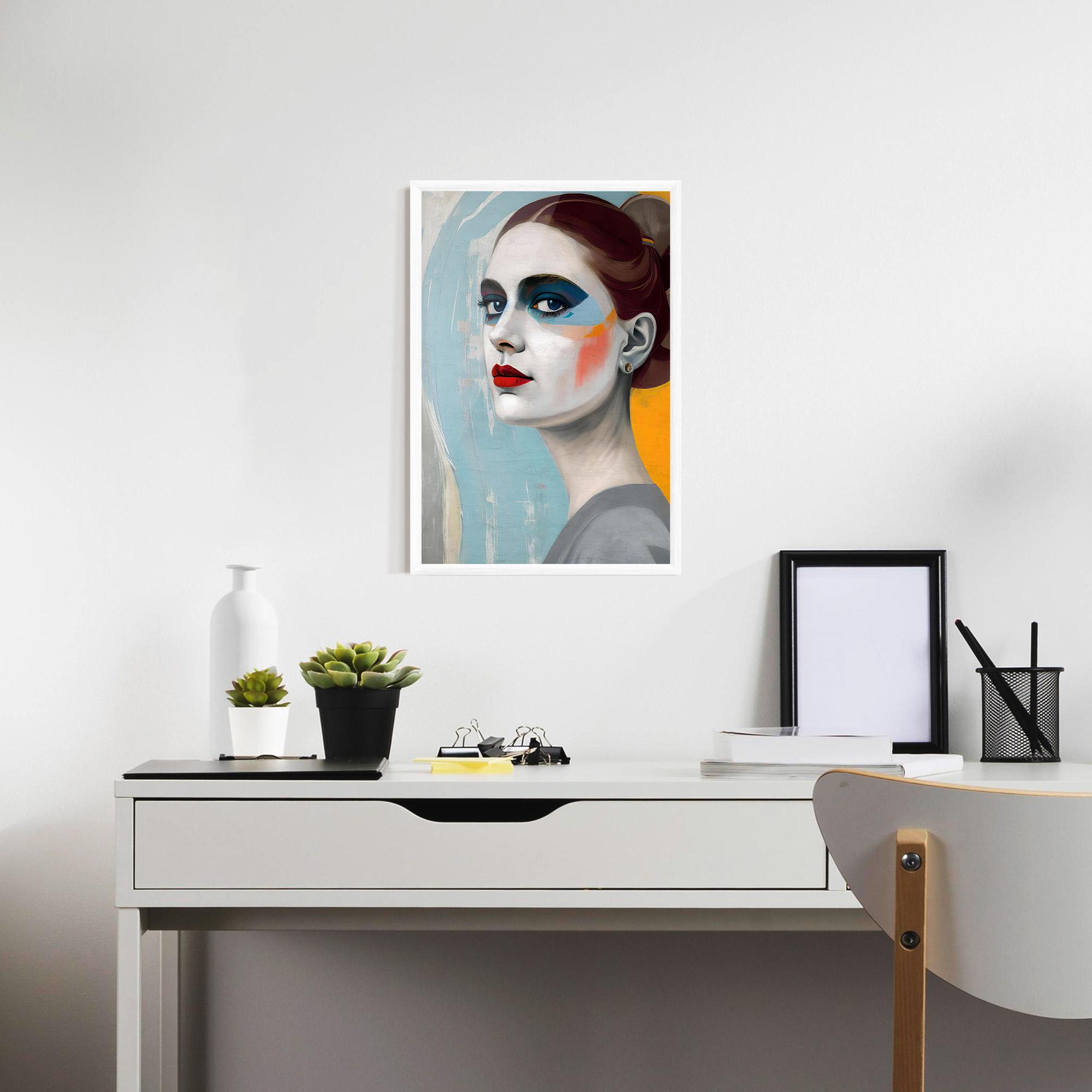 Poster Înrămat White Blue Makeup mockup 7