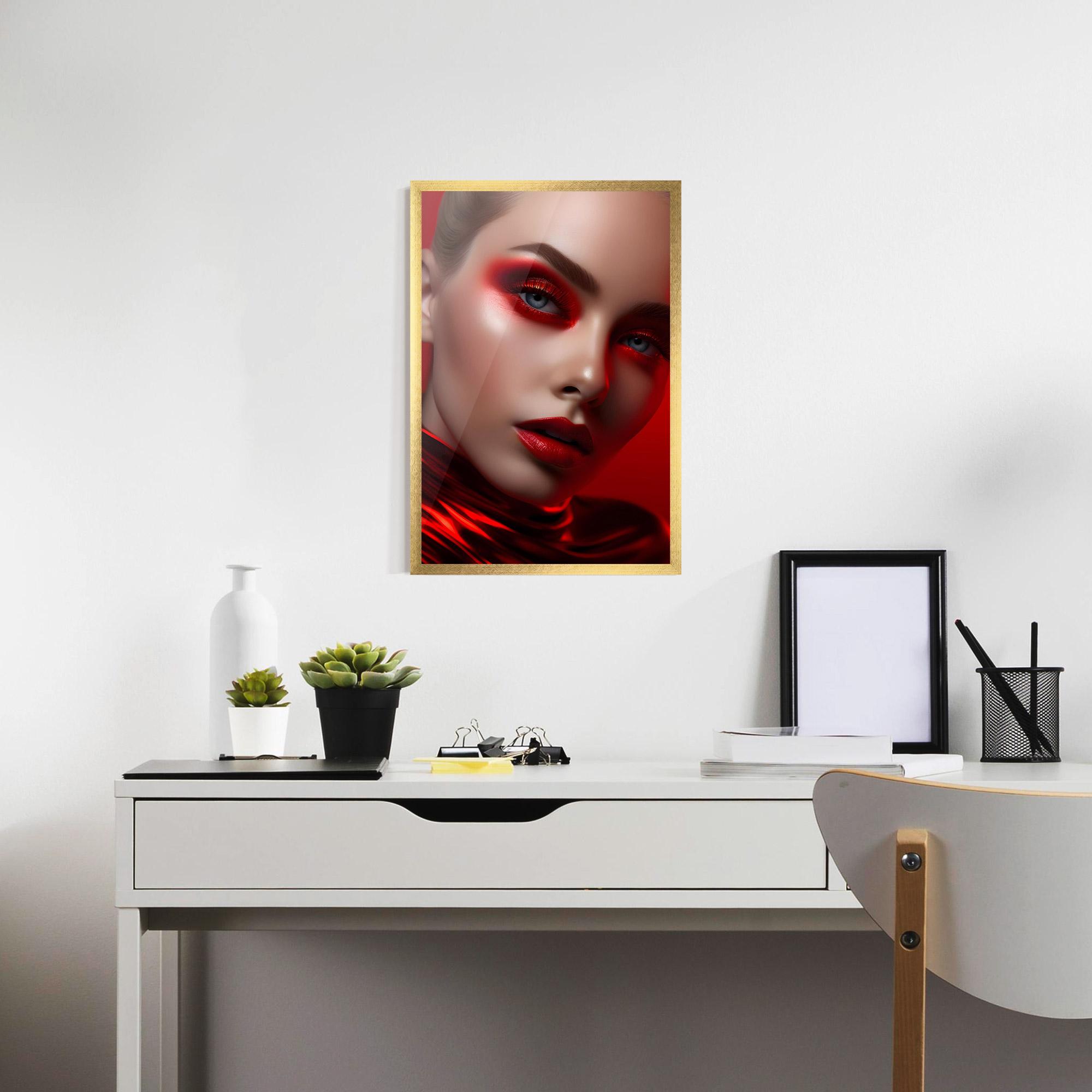 Poster Înrămat Red Makeup Art mockup 7