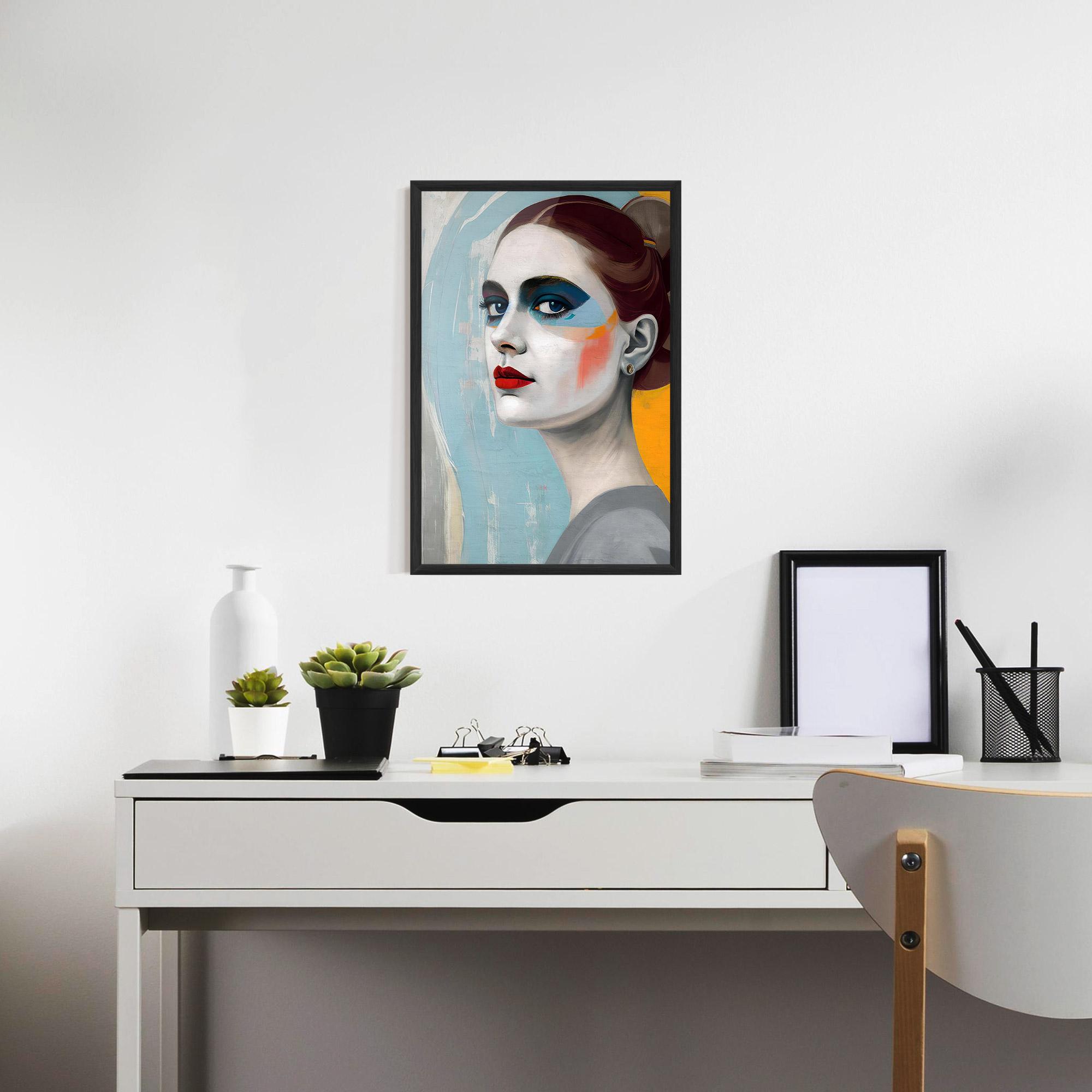 Poster Înrămat White Blue Makeup mockup 7