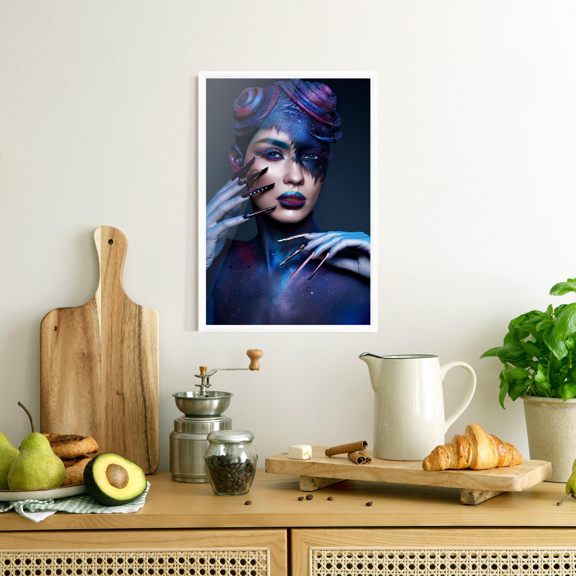 Poster Înrămat Galaxy Hair Girl mockup 8
