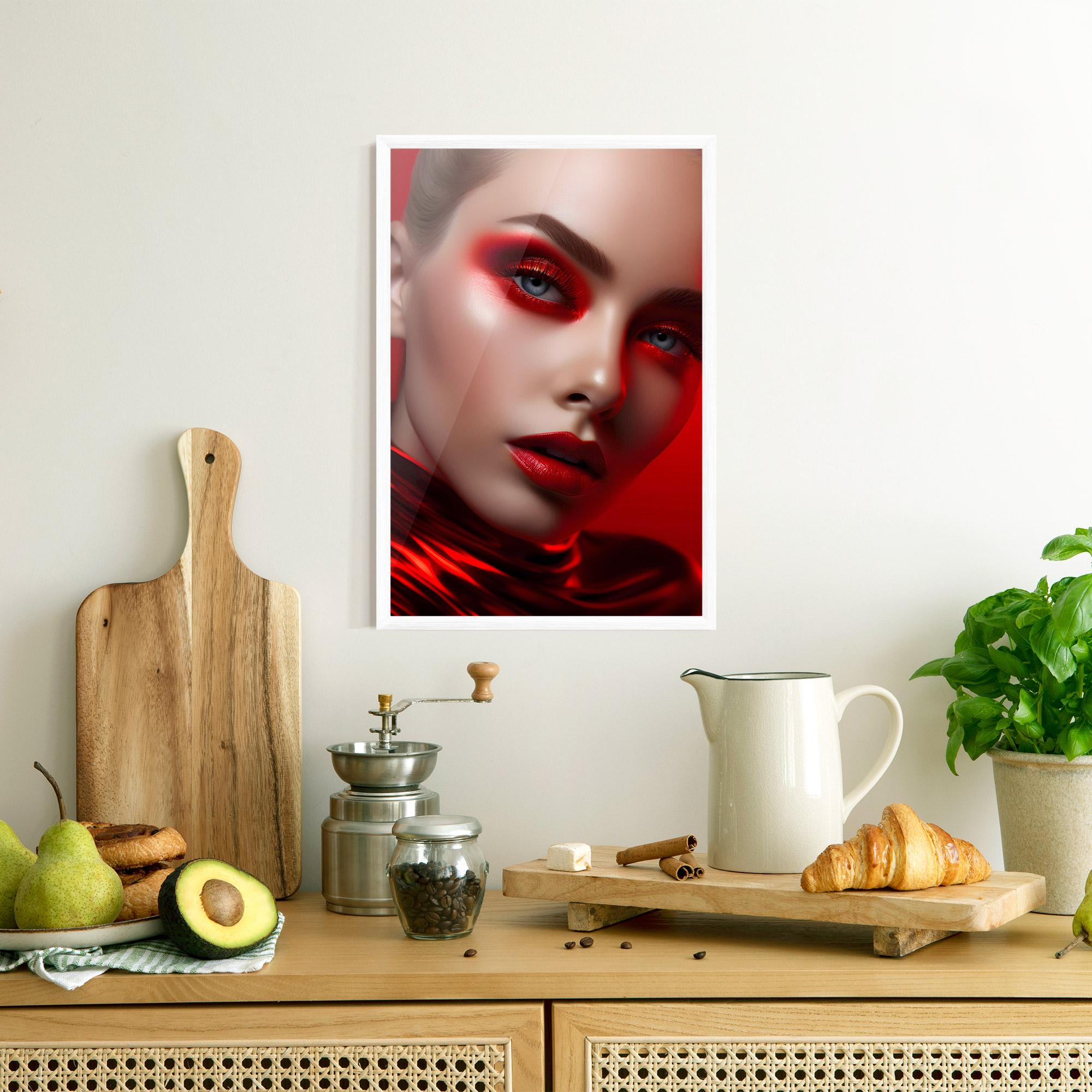 Poster Înrămat Red Makeup Art mockup 8