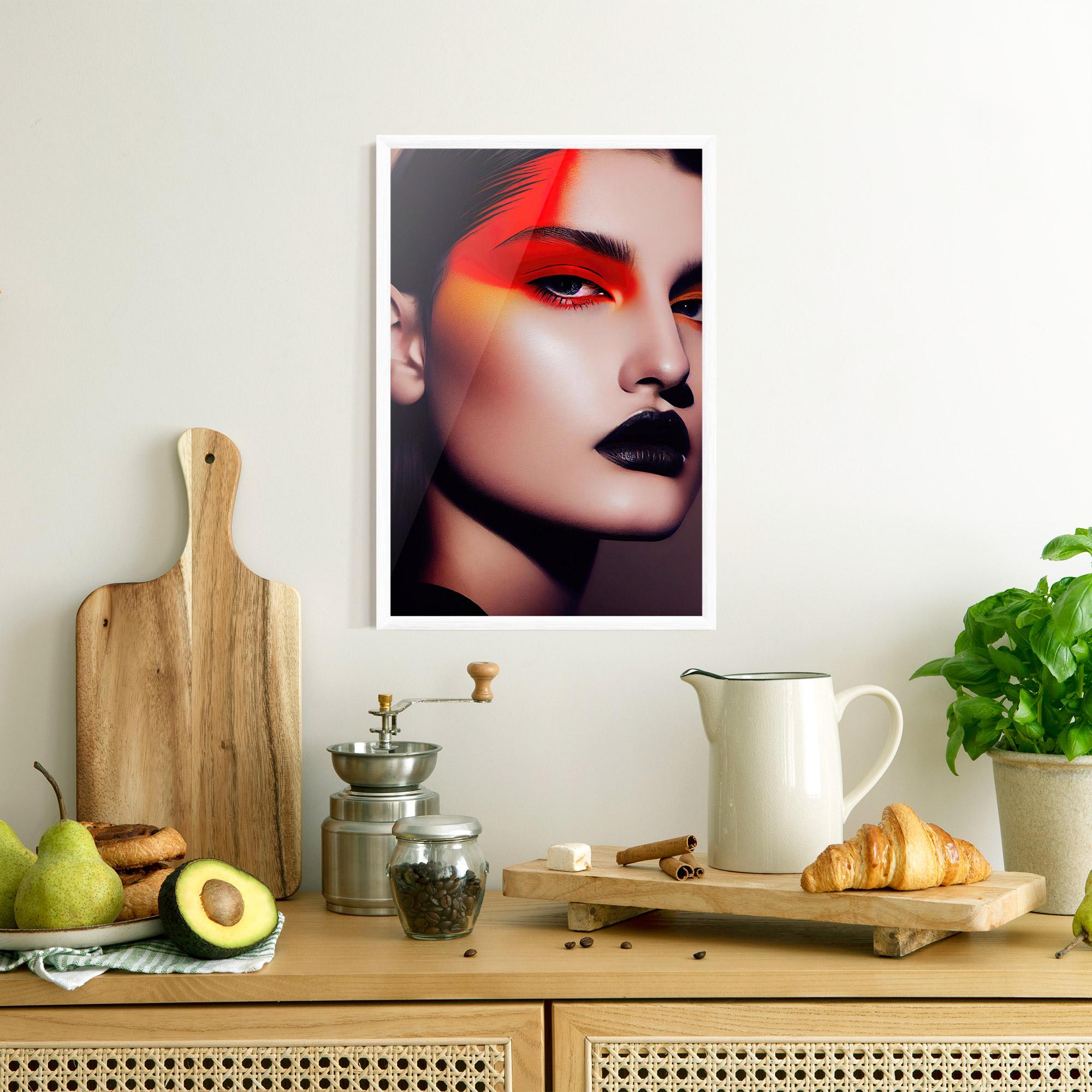 Poster Înrămat Strong Red Makeup mockup 8