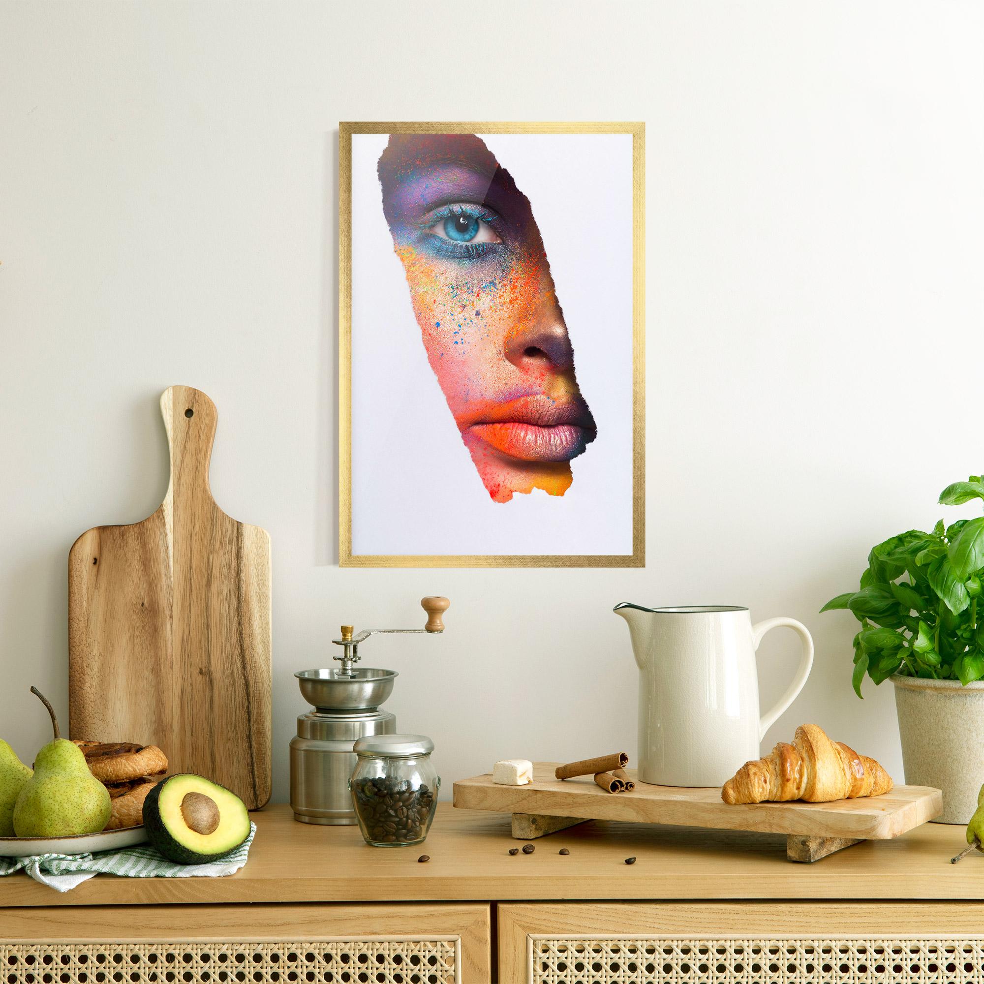 Poster Înrămat Blue Eyelashes Makeup mockup 8