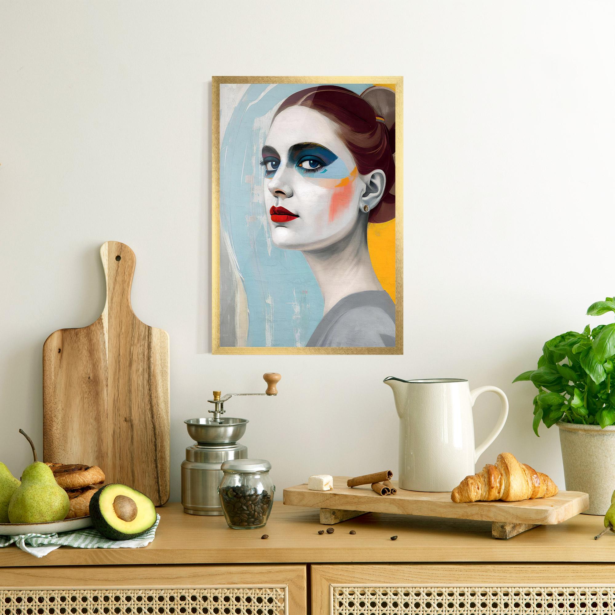 Poster Înrămat White Blue Makeup mockup 8