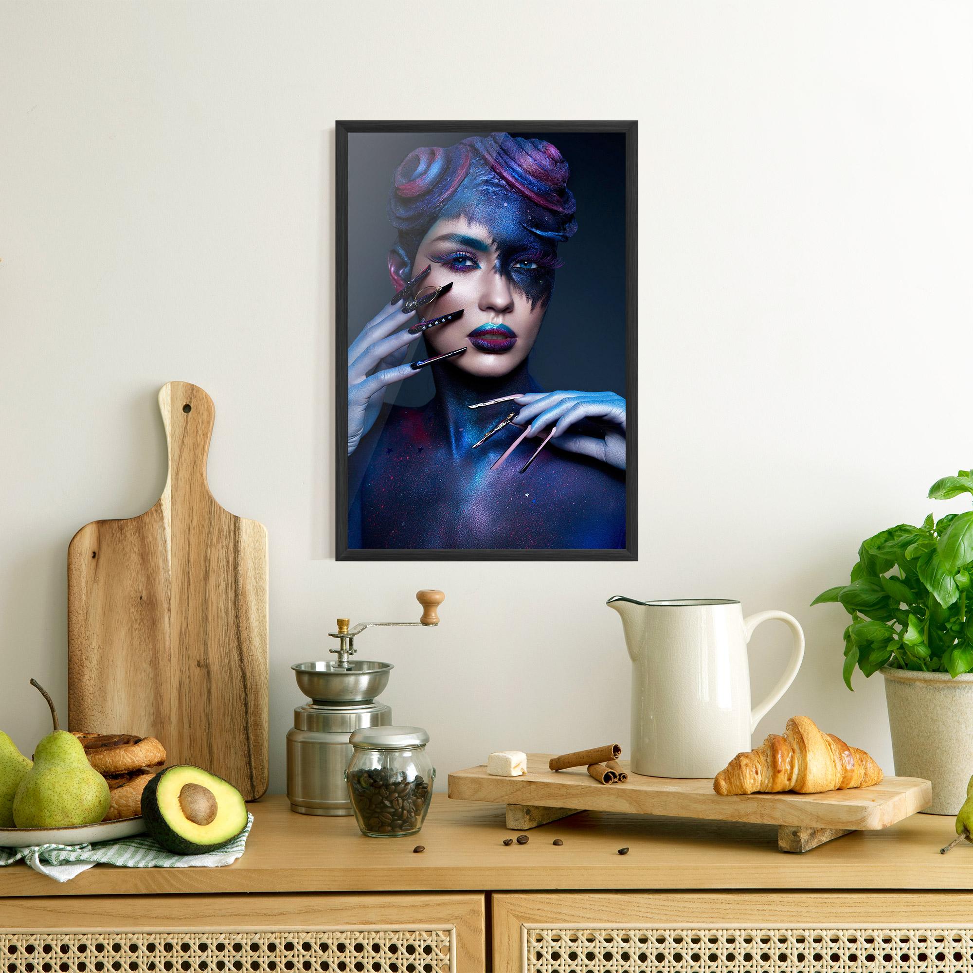 Poster Înrămat Galaxy Hair Girl mockup 8