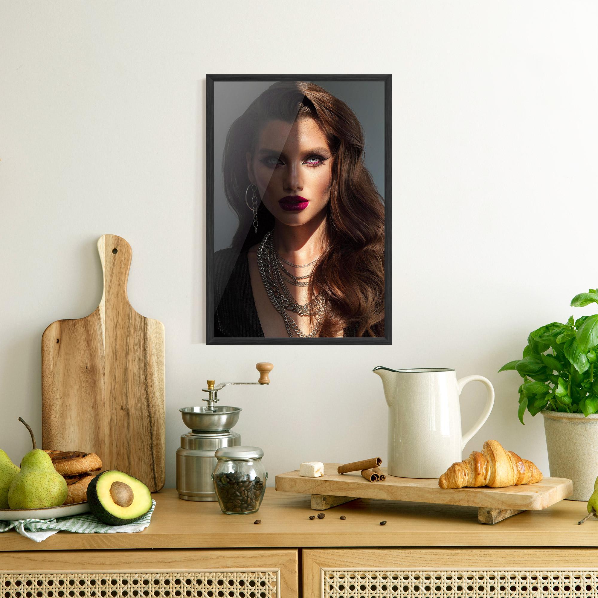 Poster Înrămat Model Makeup mockup 8
