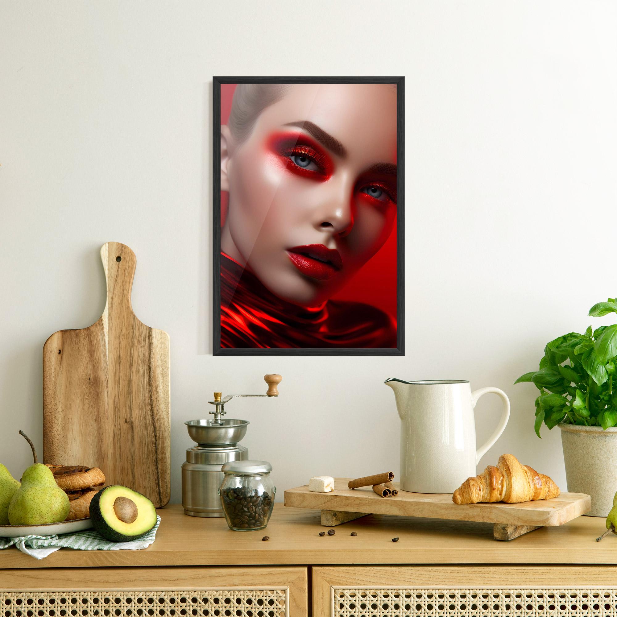 Poster Înrămat Red Makeup Art mockup 8