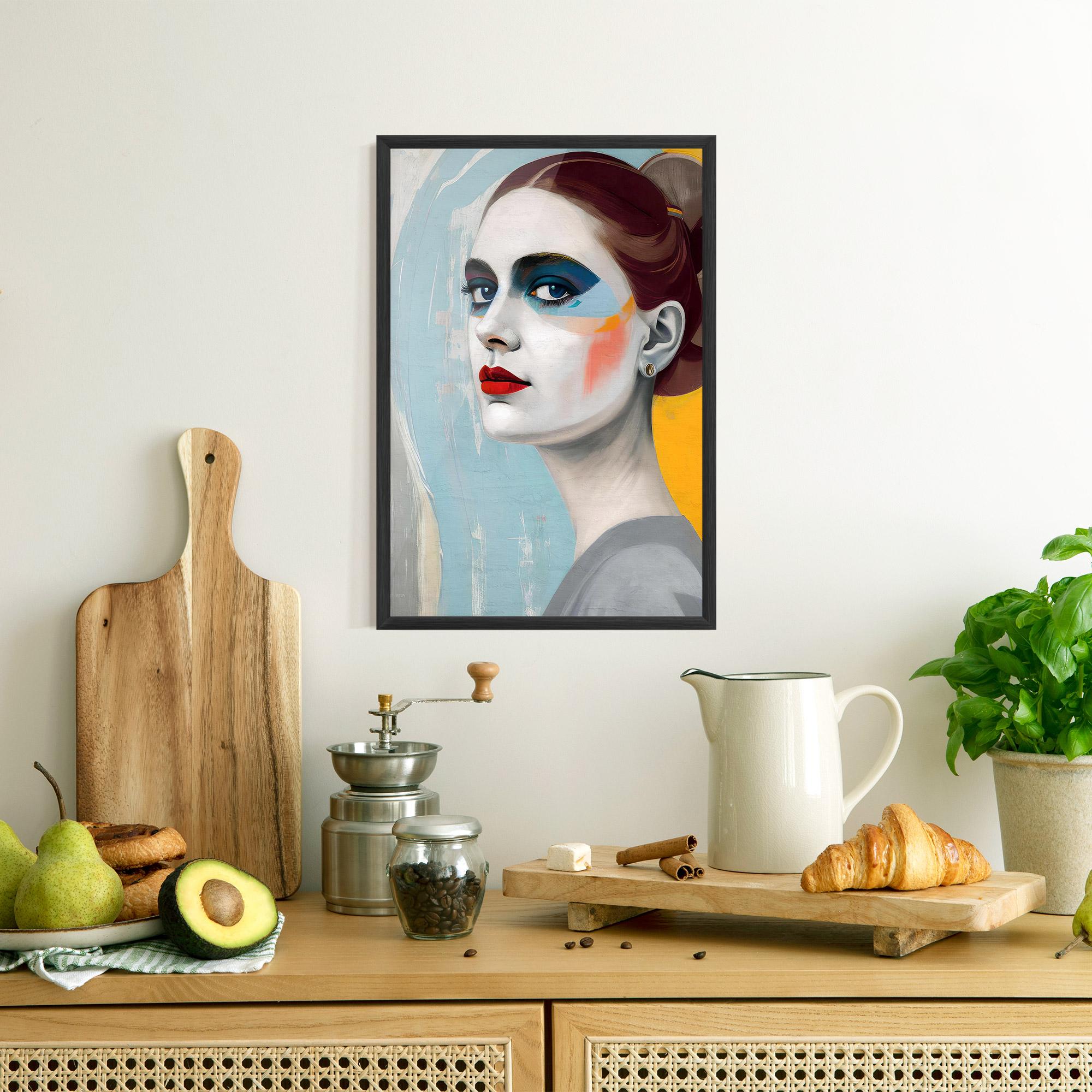 Poster Înrămat White Blue Makeup mockup 8