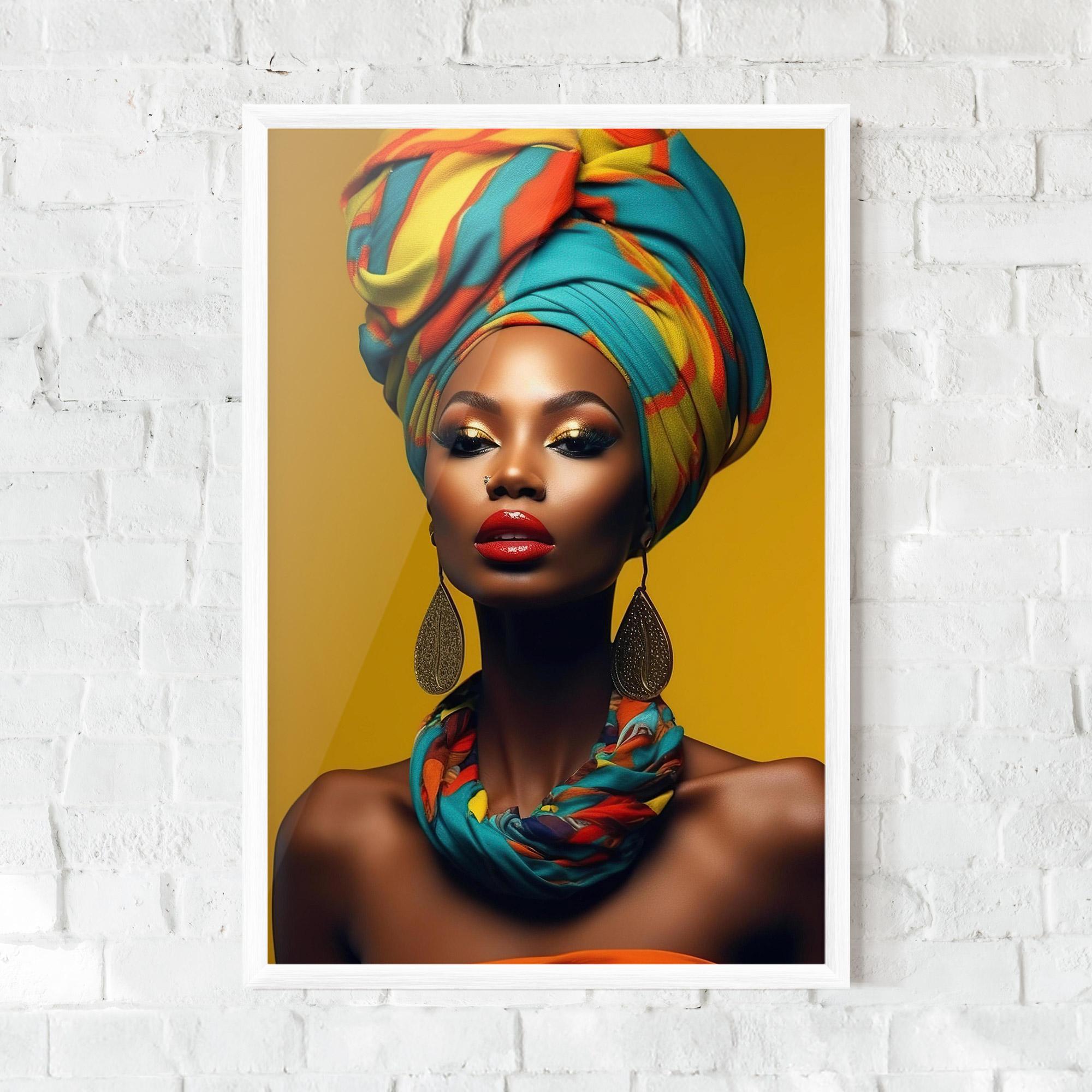 Poster Înrămat African Yellow Portrait mockup 0