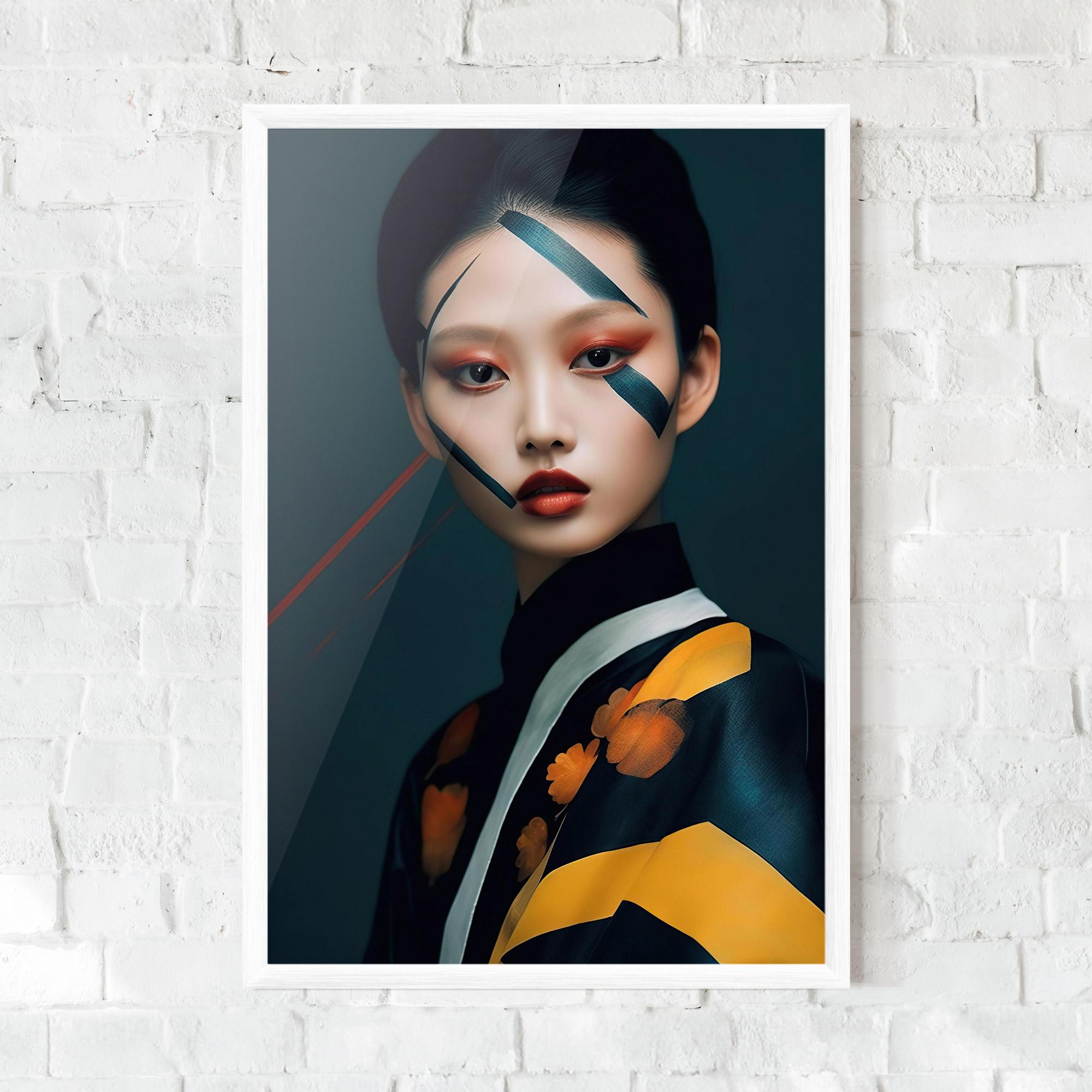 Poster Înrămat Asian Painted Woman mockup 0
