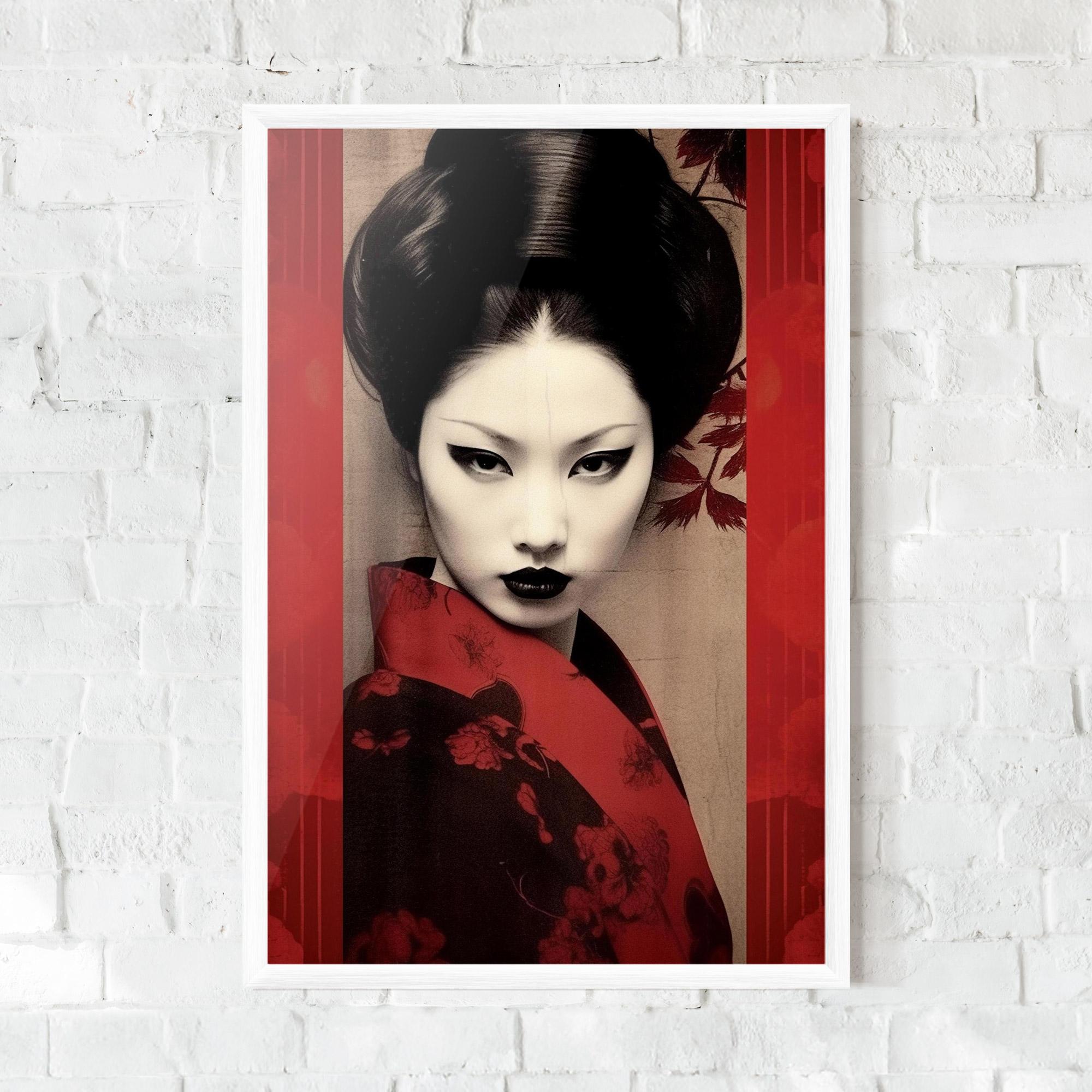 Poster Înrămat Black Asiatic Makeup mockup 0