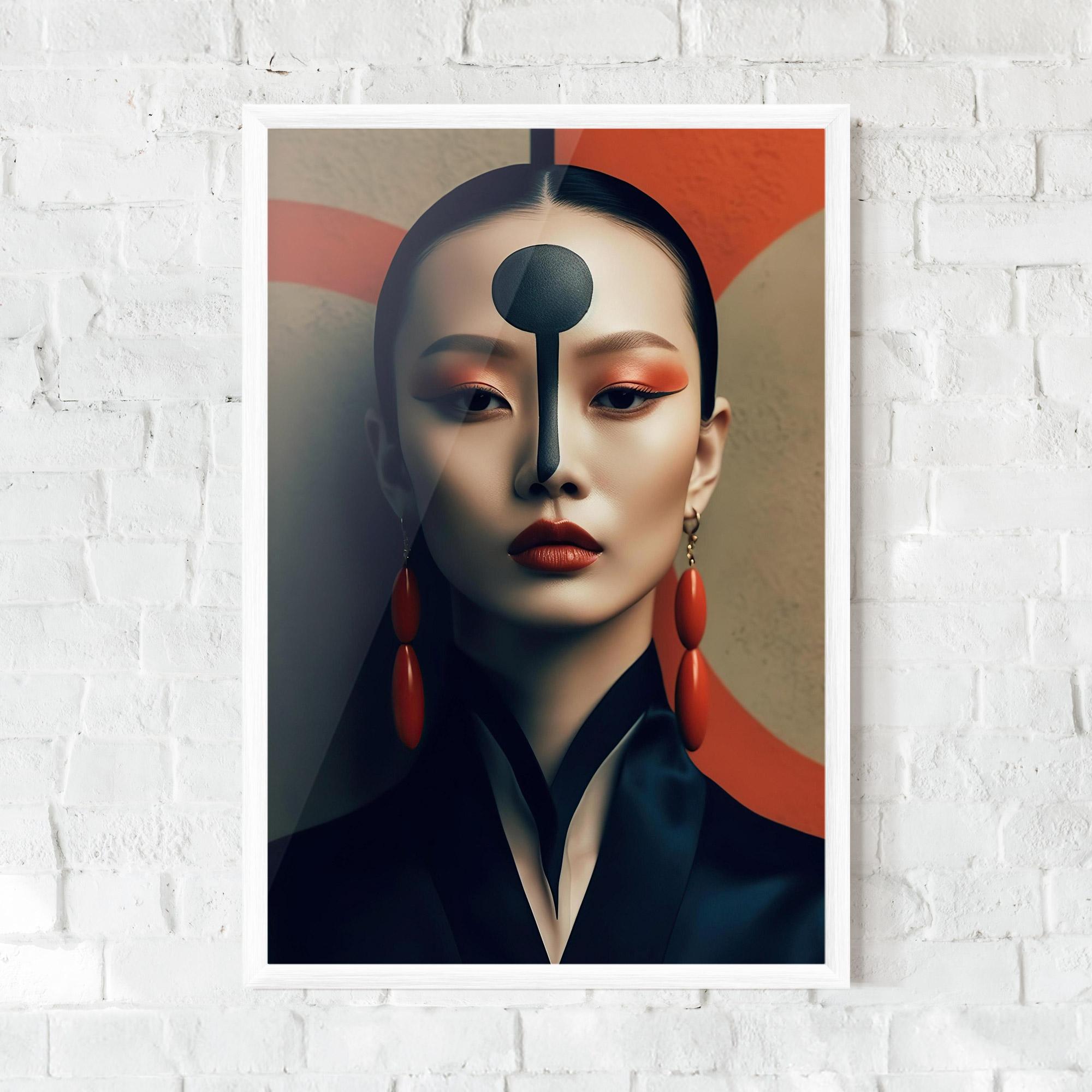 Poster Înrămat Black Circle Asian Woman mockup 0