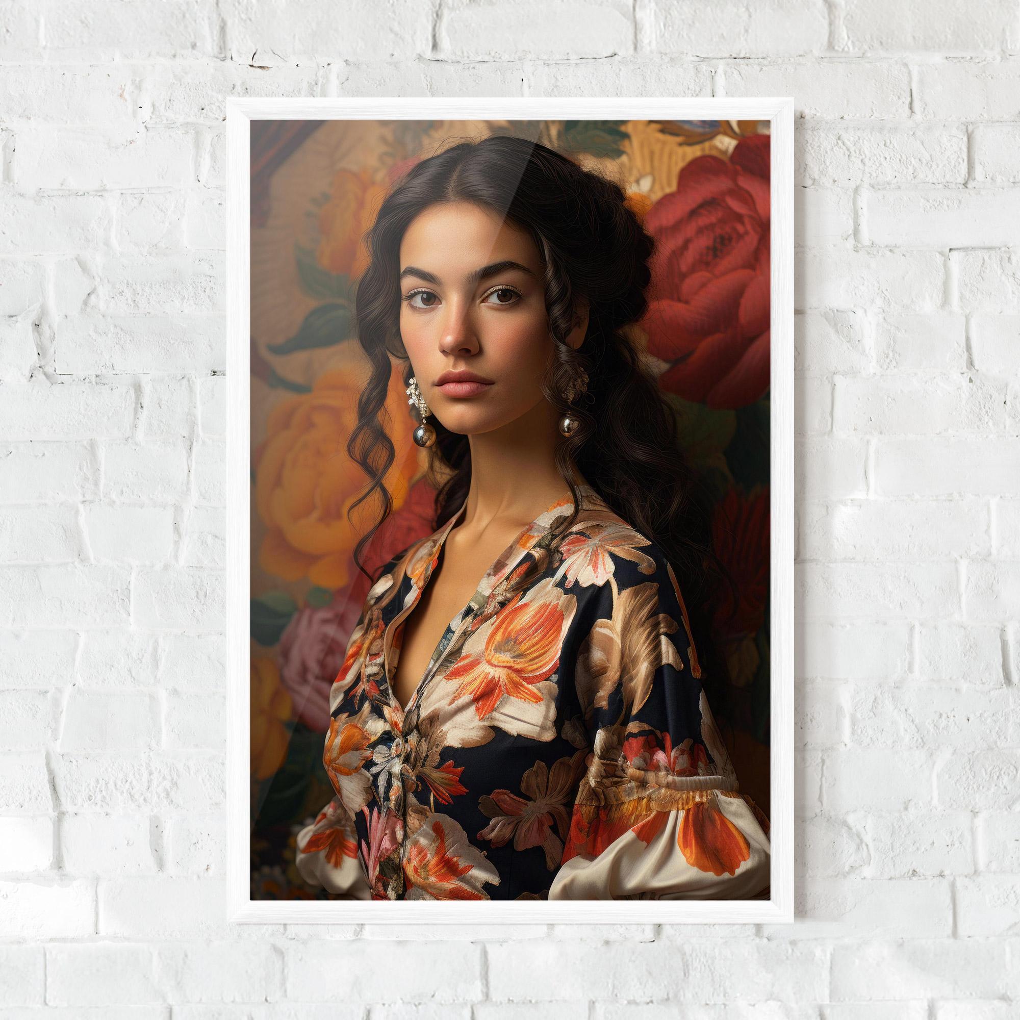 Poster Înrămat Floral Dress Lady mockup 0