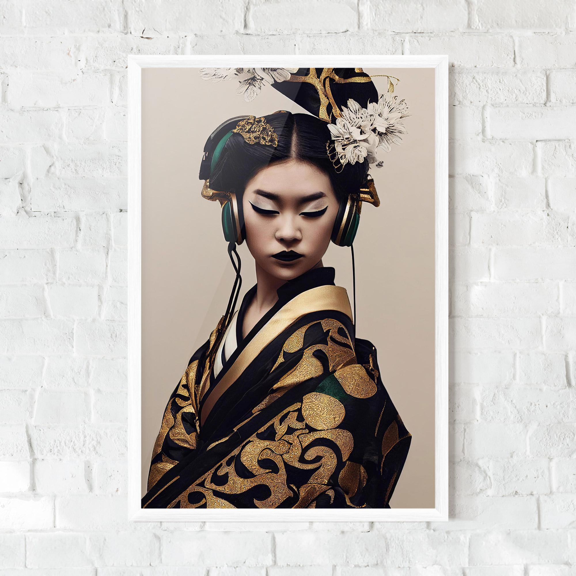 Poster Înrămat Kimono Headphones mockup 0