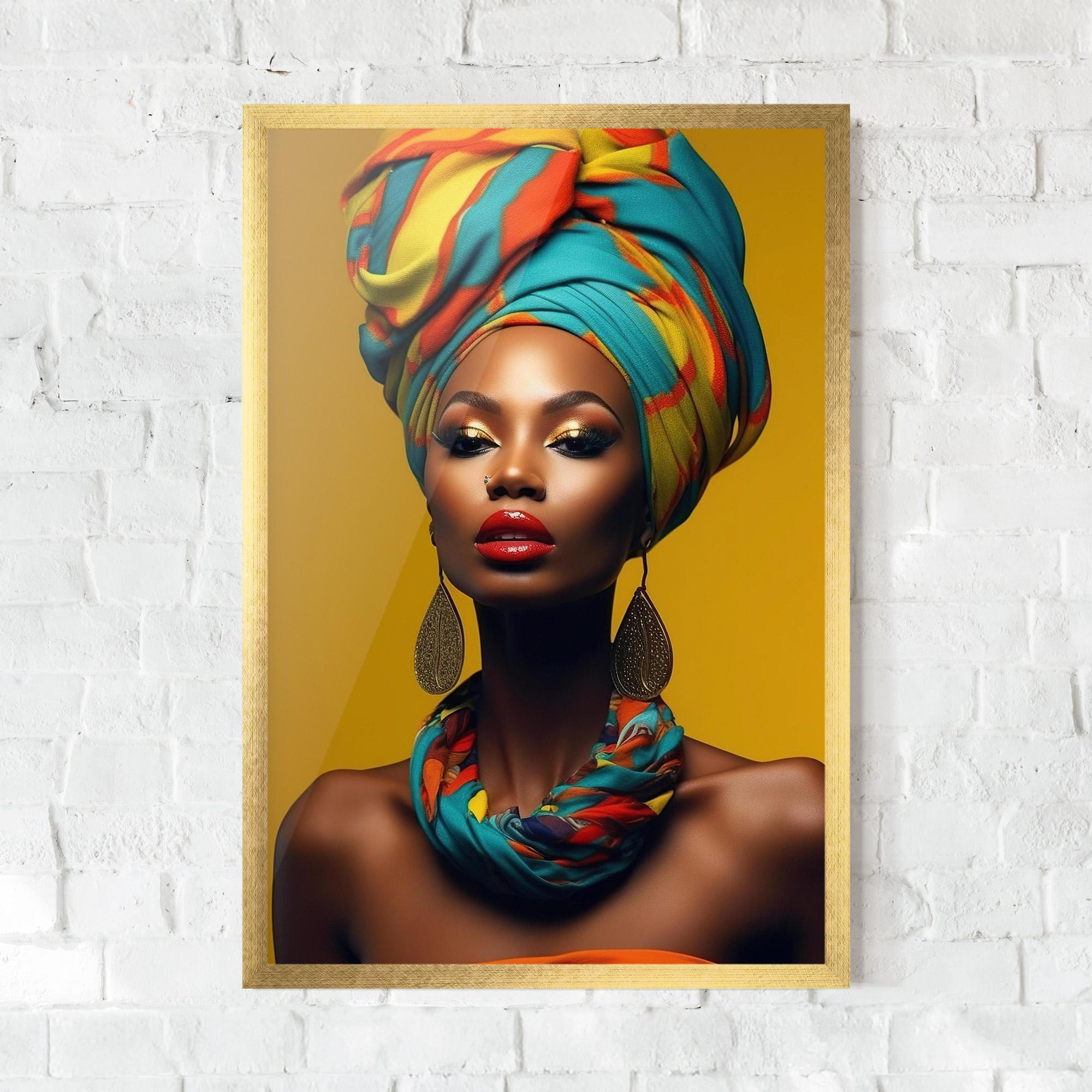 Poster Înrămat African Yellow Portrait mockup 0