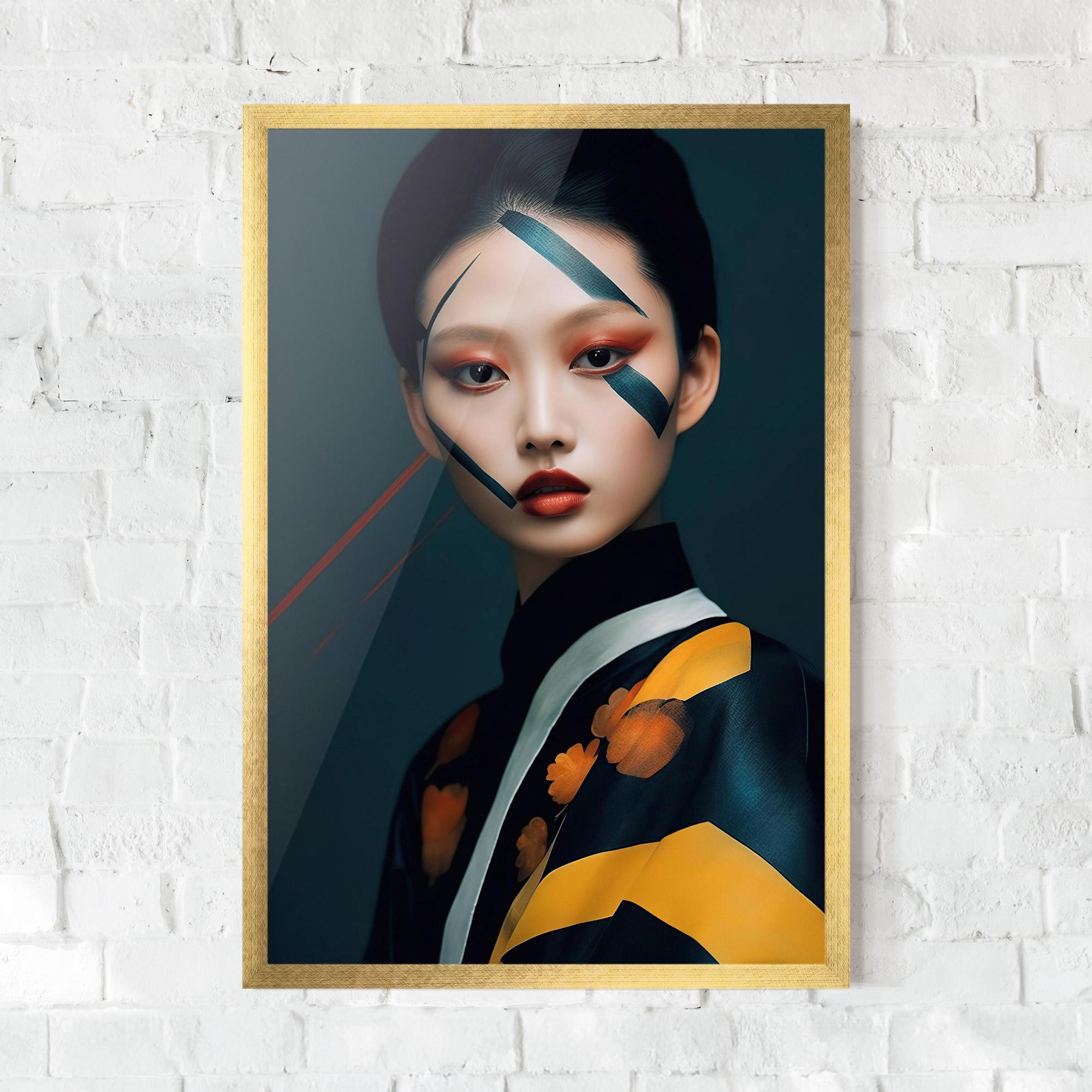 Poster Înrămat Asian Painted Woman mockup 0