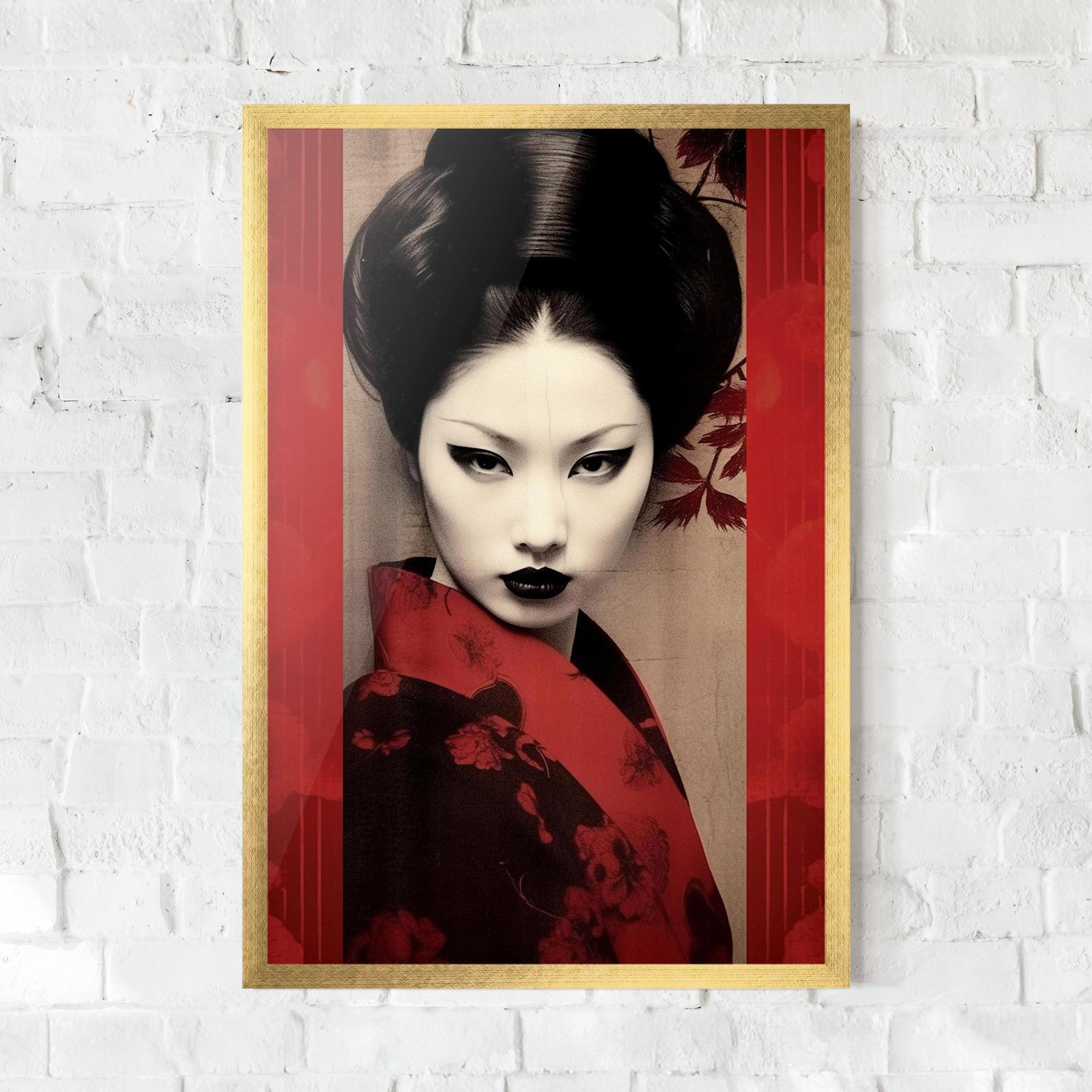 Poster Înrămat Black Asiatic Makeup mockup 0