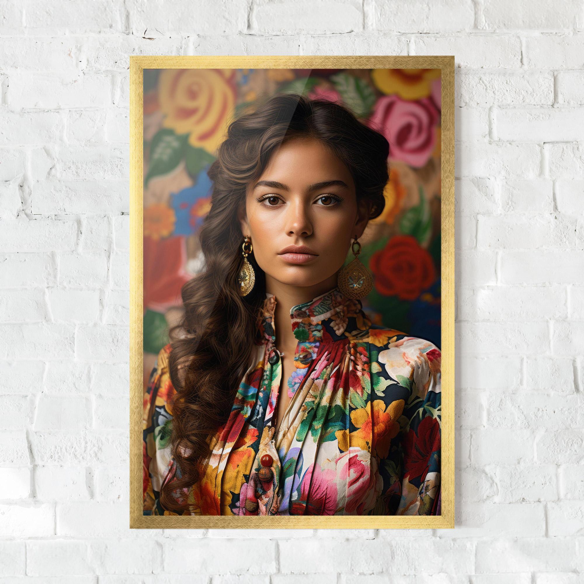 Poster Înrămat Floral Dress Long Hair mockup 0