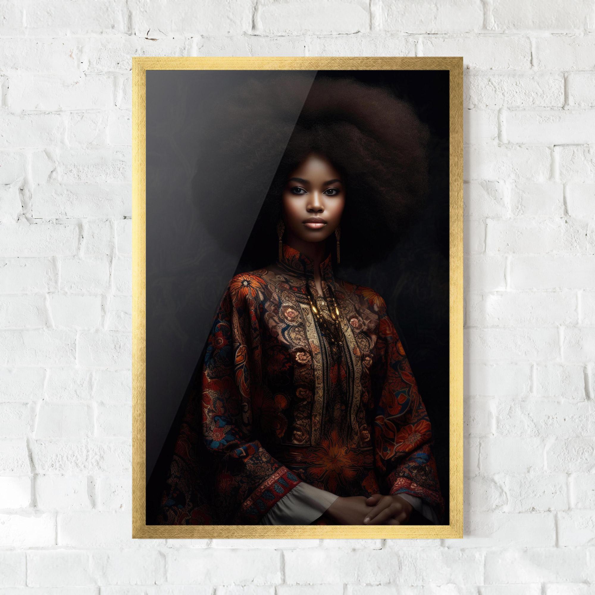 Poster Înrămat Large Afro Head mockup 0