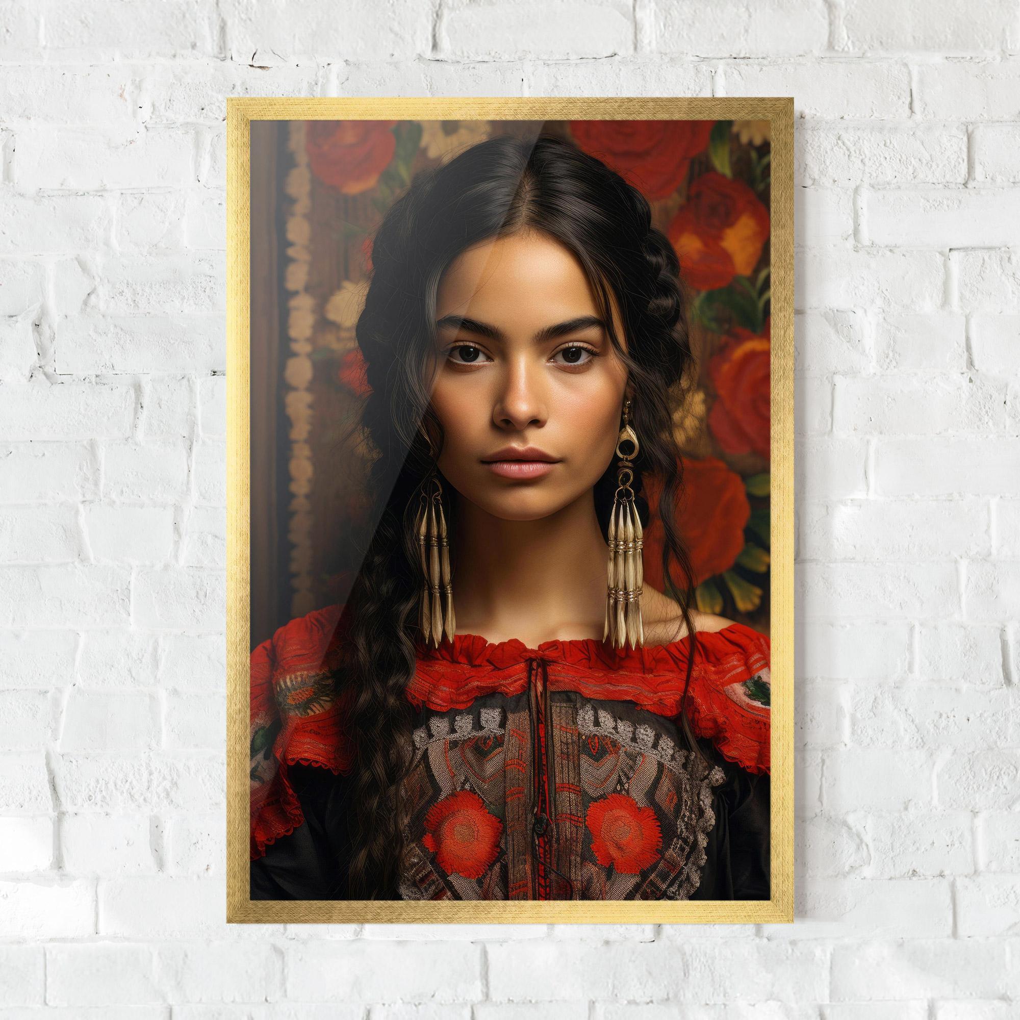 Poster Înrămat Mexican Traditional Dress mockup 0