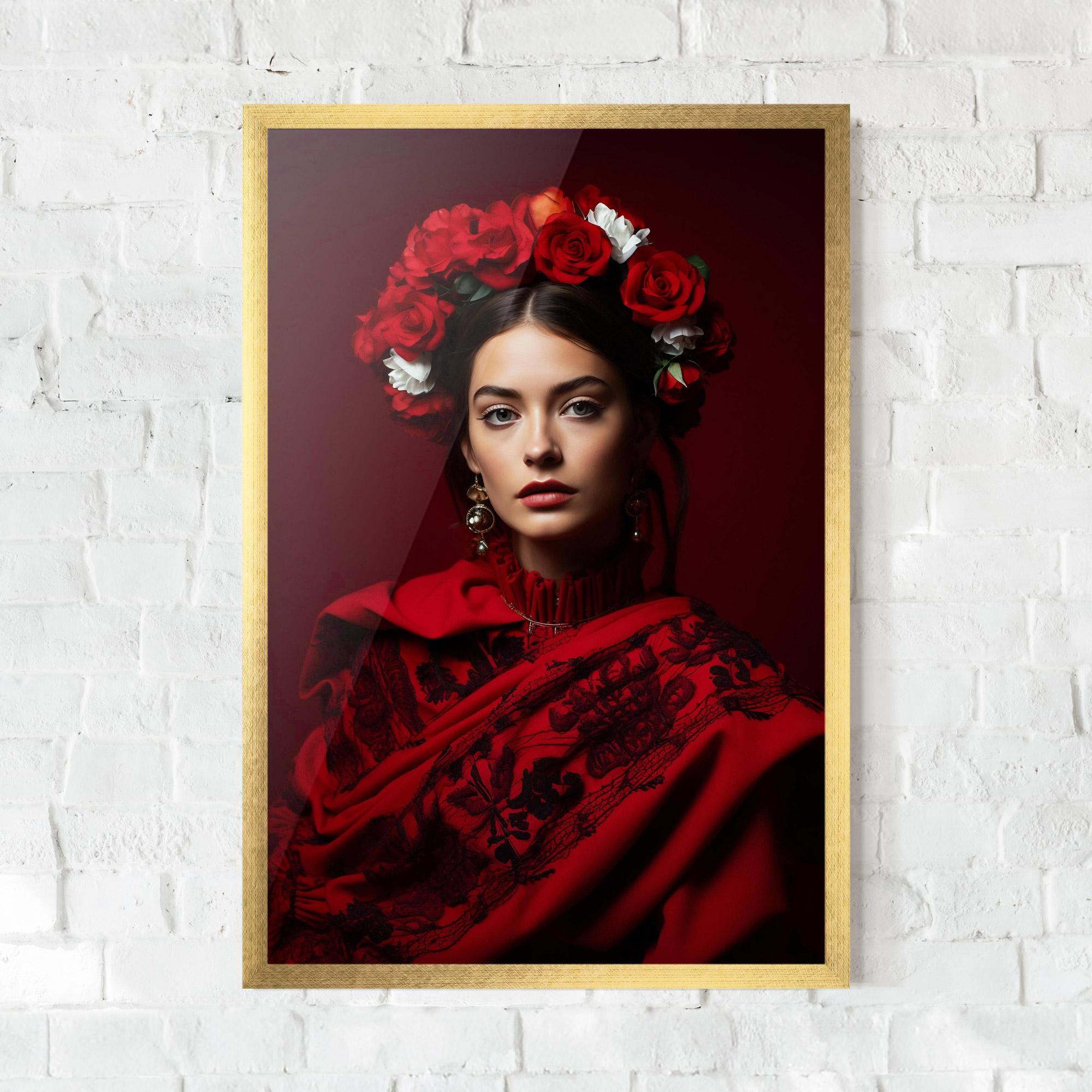 Poster Înrămat Posing With Roses mockup 0