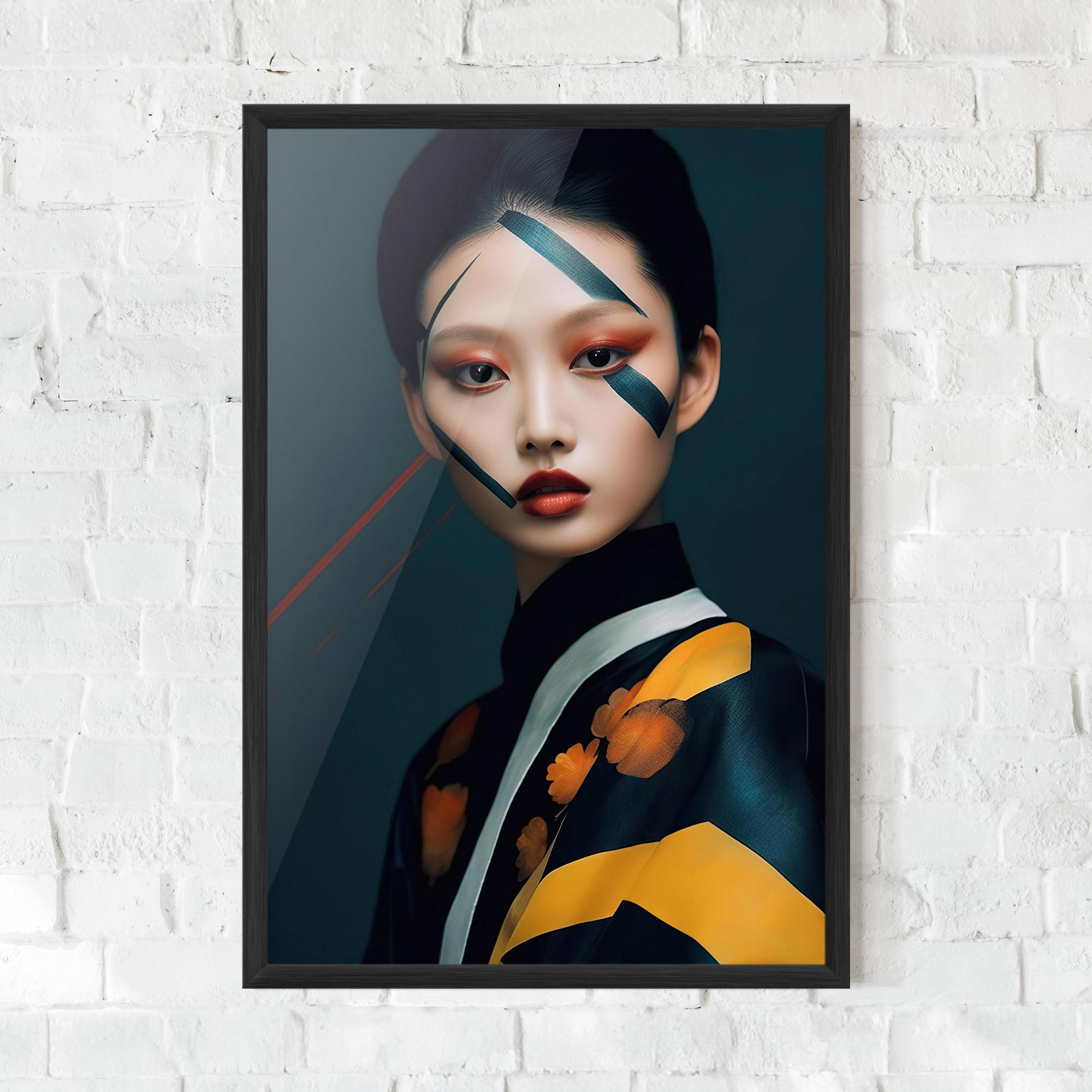 Poster Înrămat Asian Painted Woman mockup 0