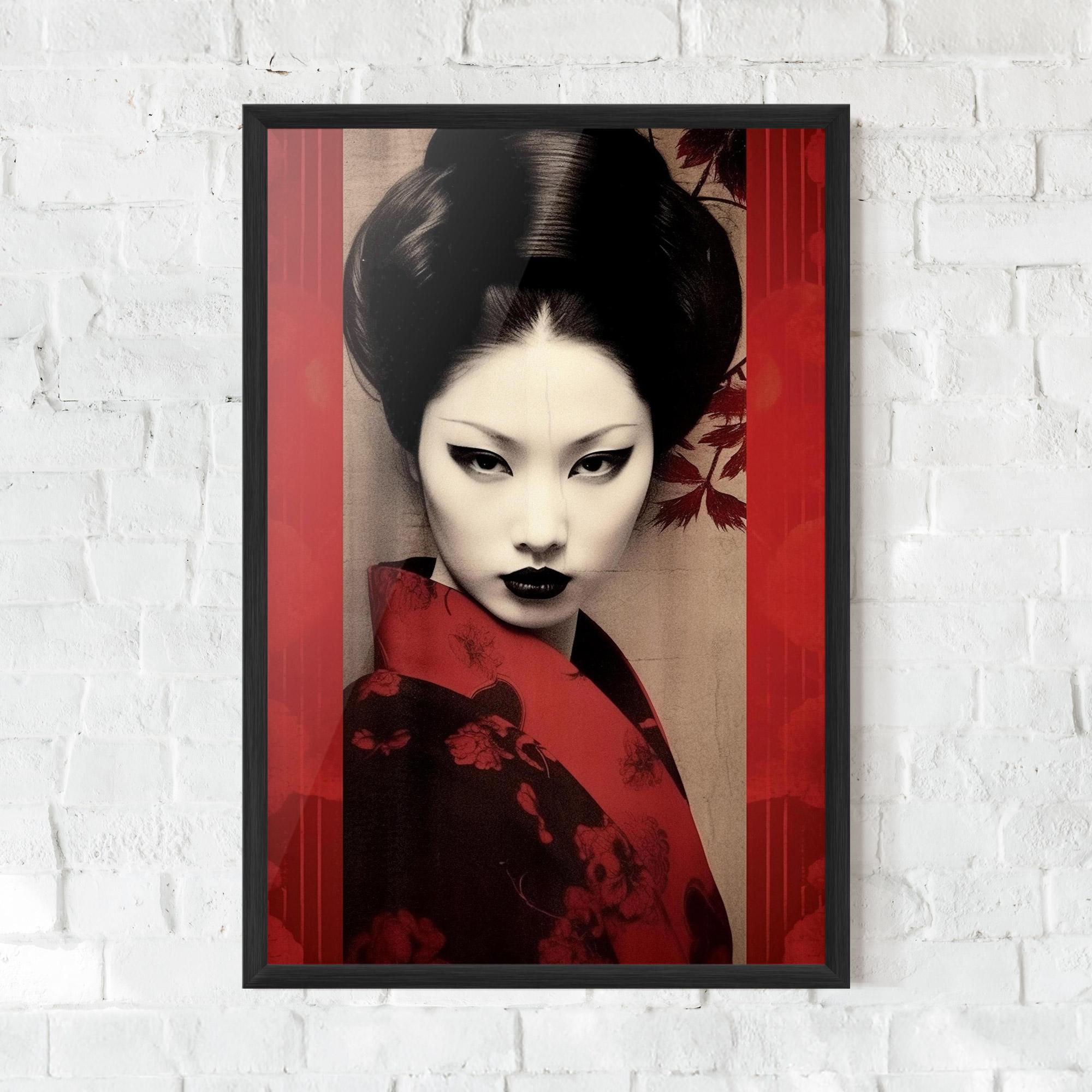 Poster Înrămat Black Asiatic Makeup mockup 0