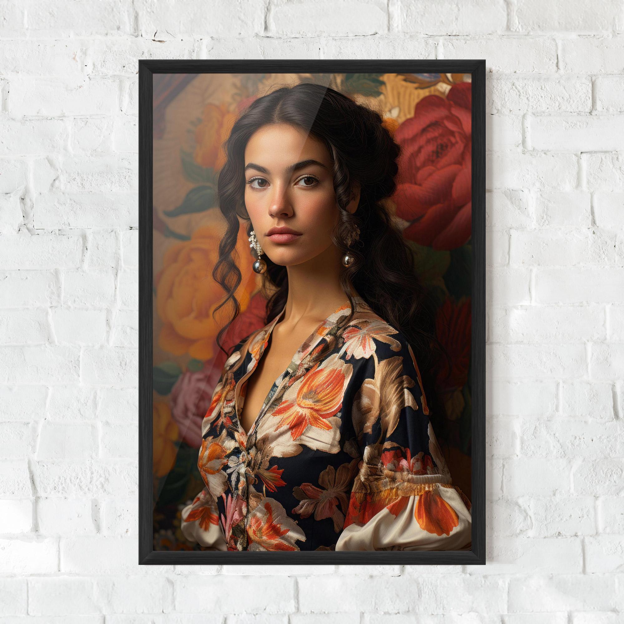 Poster Înrămat Floral Dress Lady mockup 0