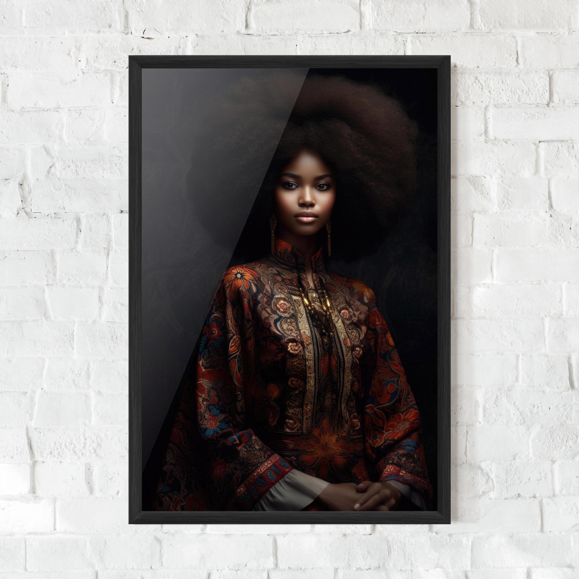 Poster Înrămat Large Afro Head mockup 0