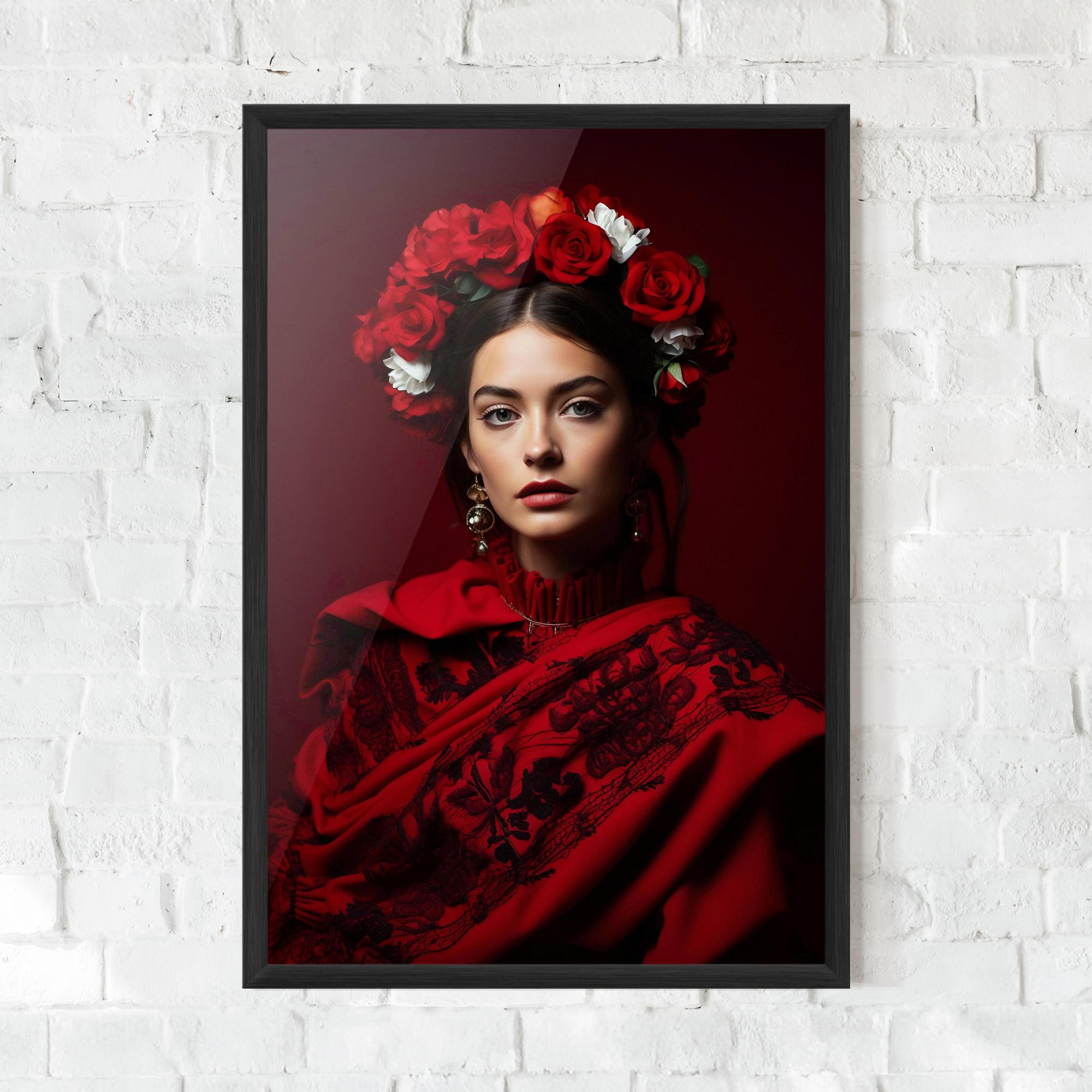 Poster Înrămat Posing With Roses mockup 0
