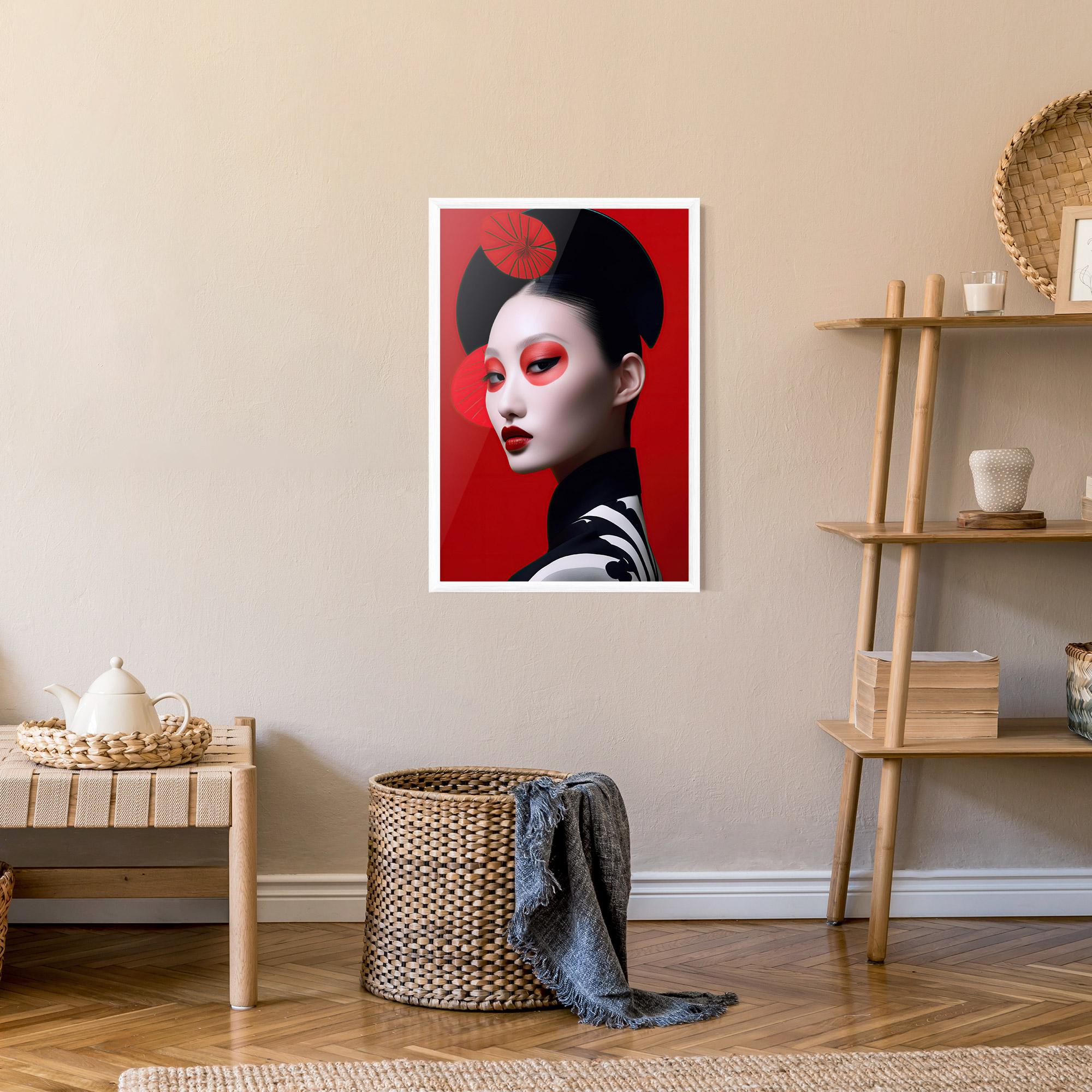 Poster Înrămat Asiatic Red Makeup mockup 9