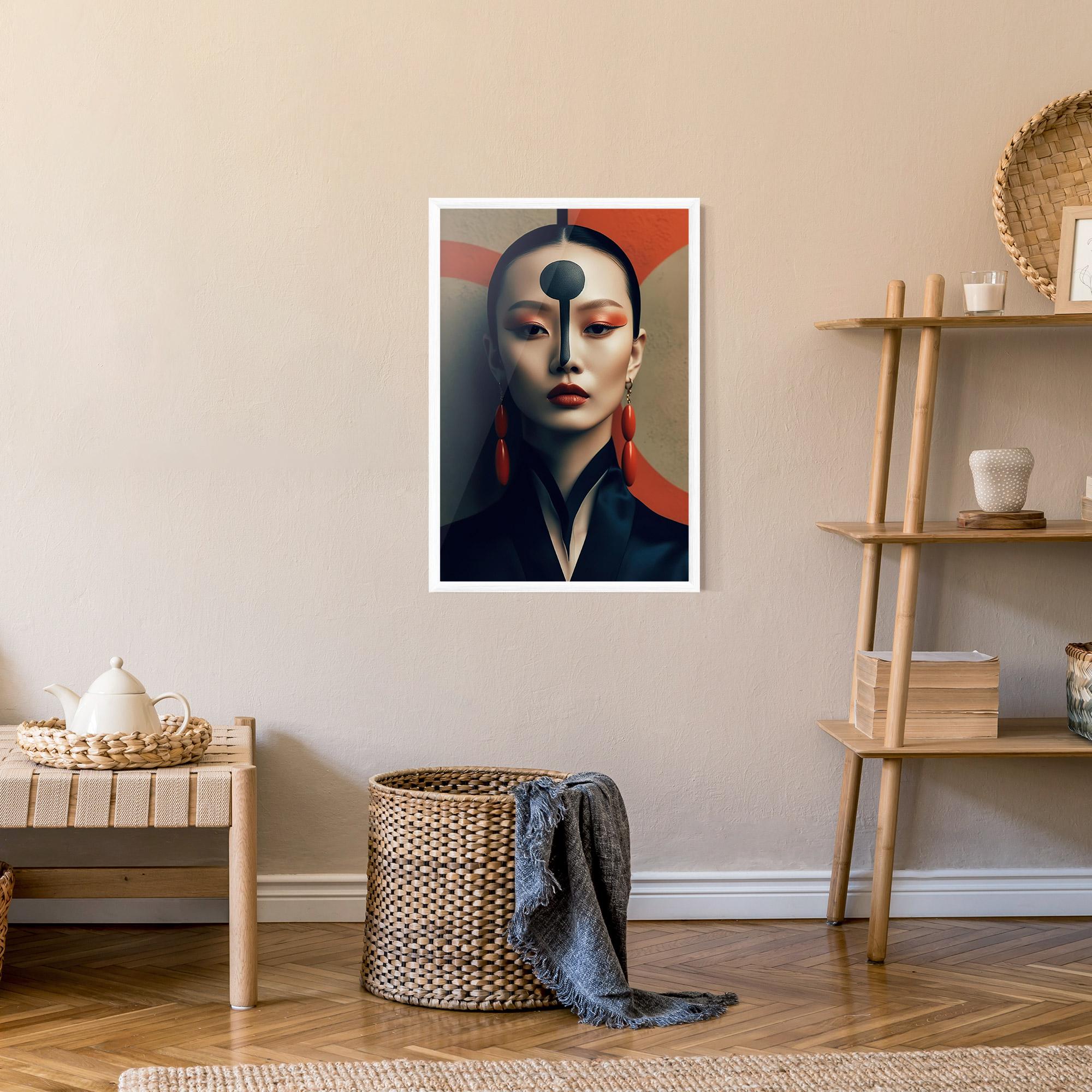 Poster Înrămat Black Circle Asian Woman mockup 9