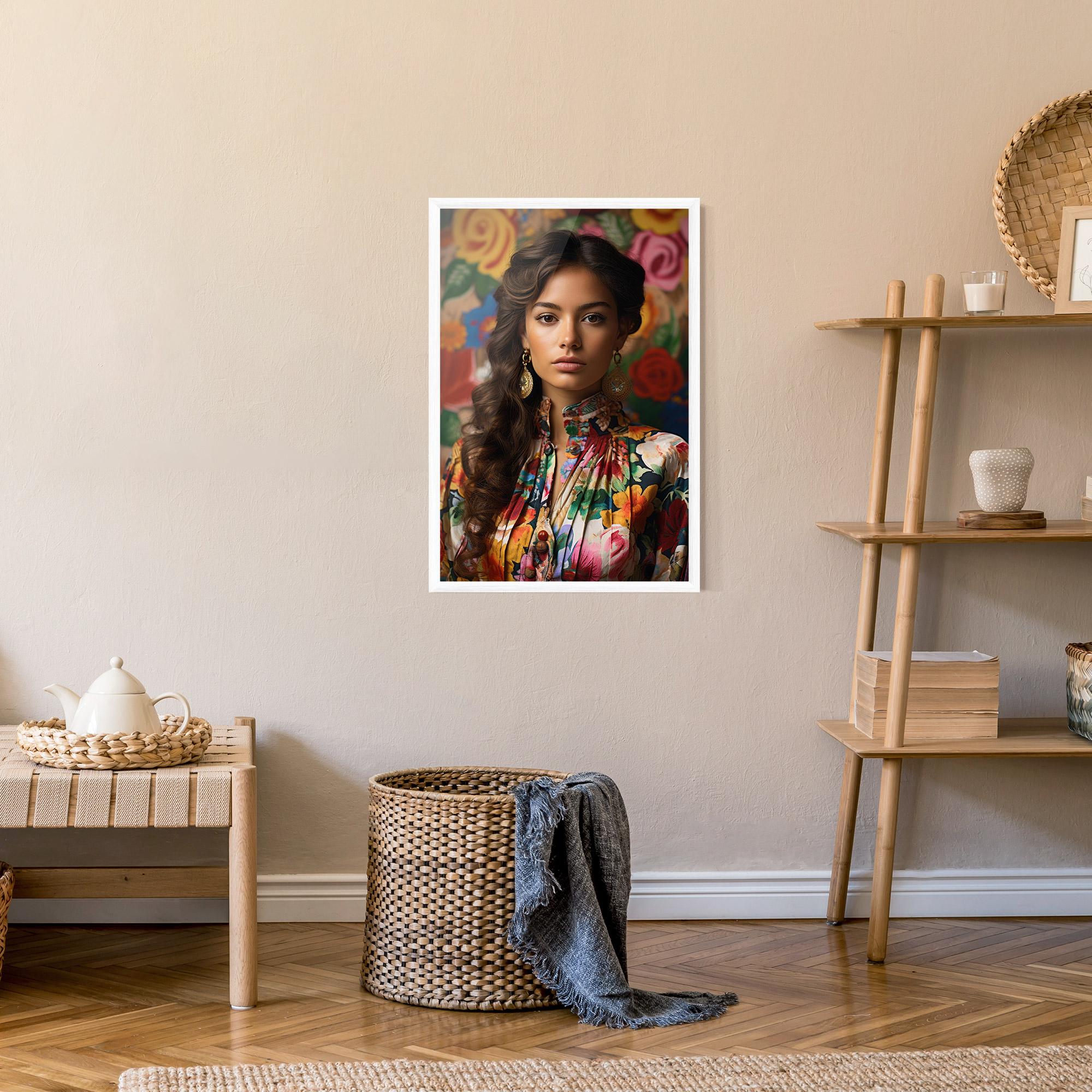 Poster Înrămat Floral Dress Long Hair mockup 9