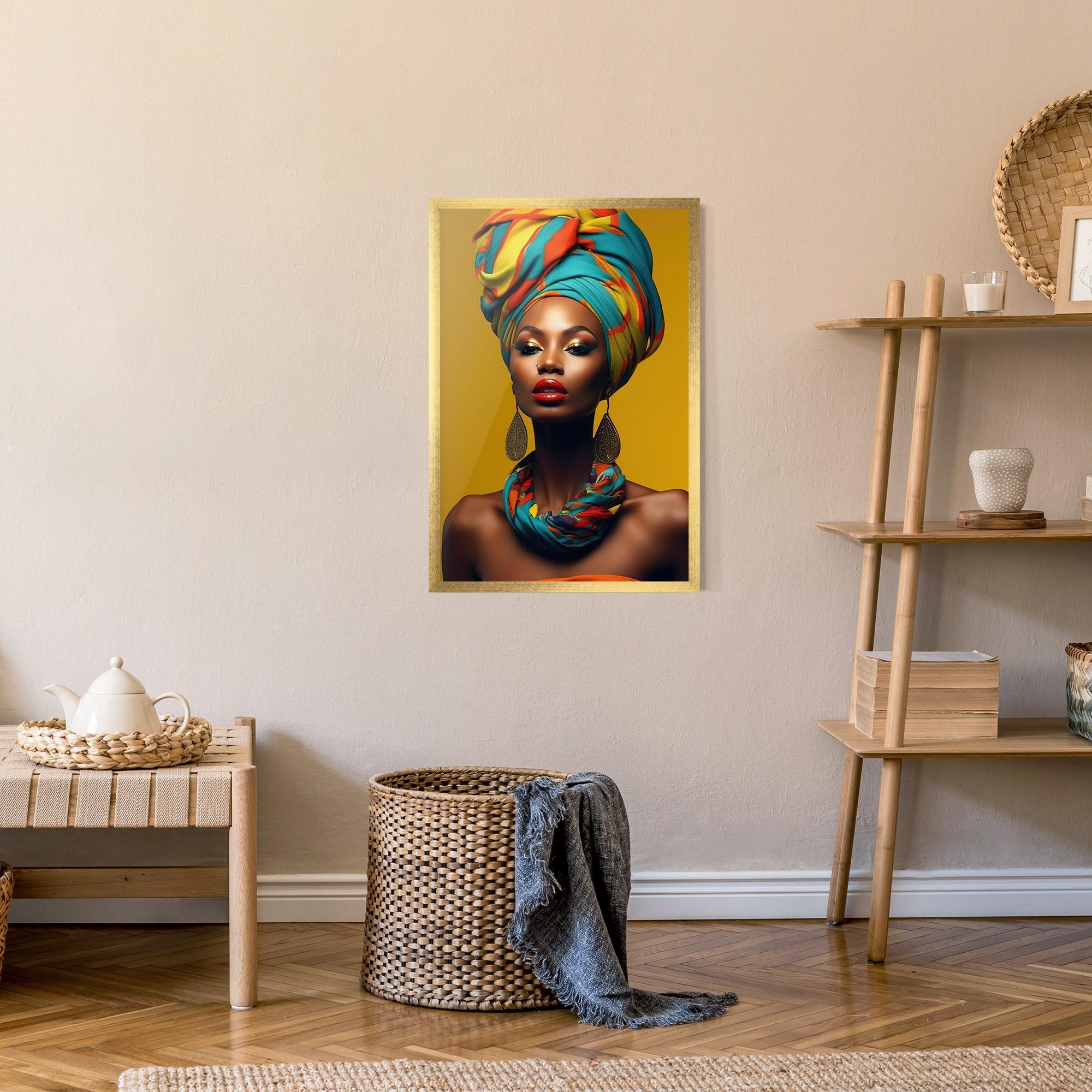 Poster Înrămat African Yellow Portrait mockup 9