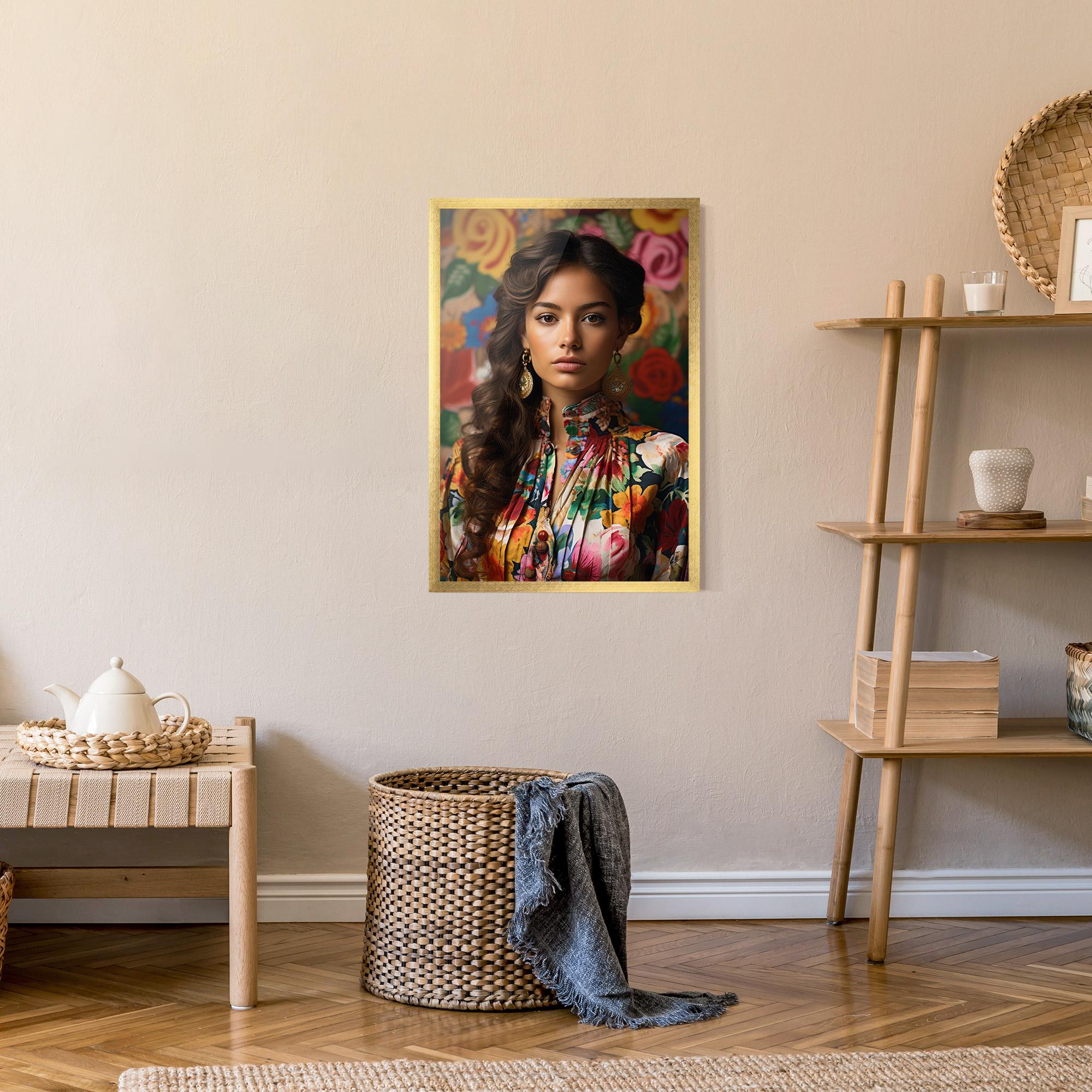 Poster Înrămat Floral Dress Long Hair mockup 9