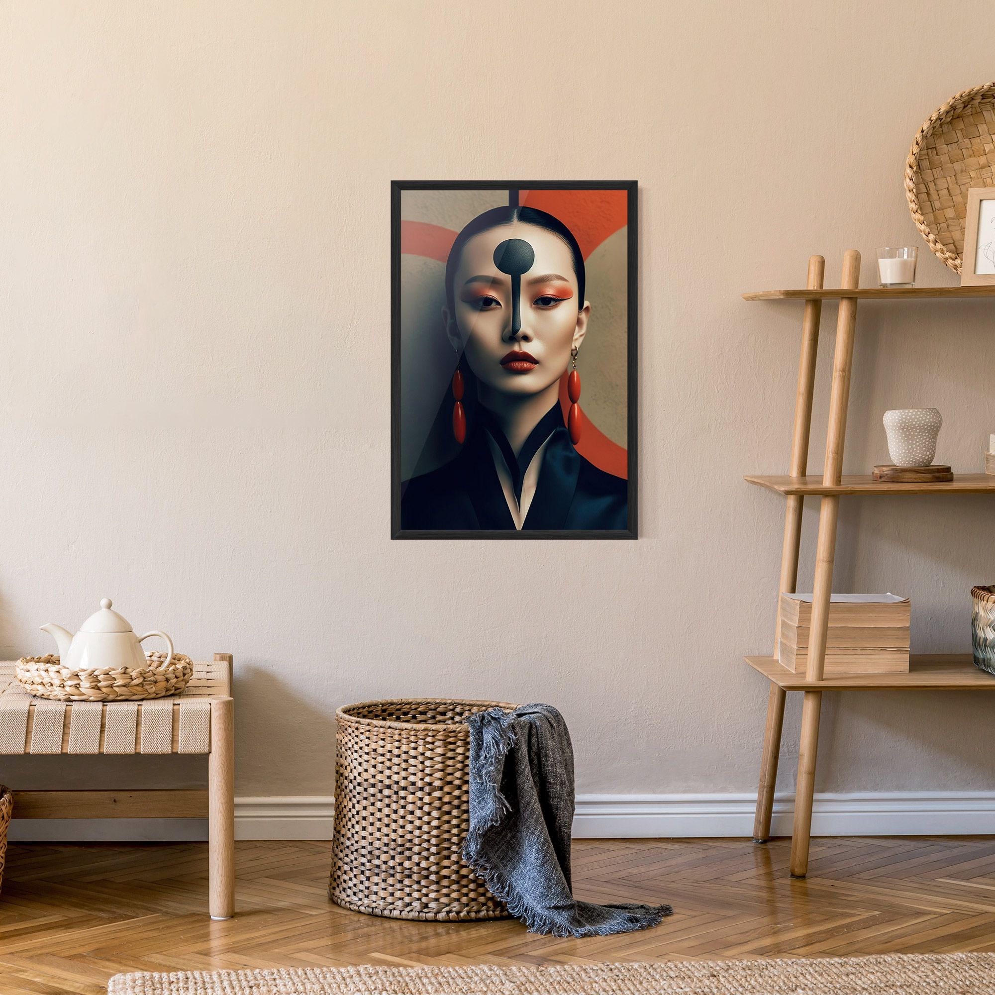 Black Circle Asian Woman mockup 9