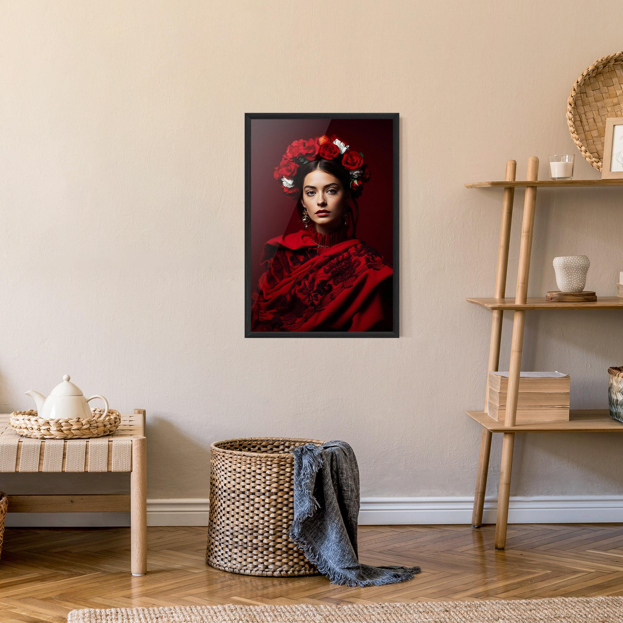 Poster Înrămat Posing With Roses mockup 9