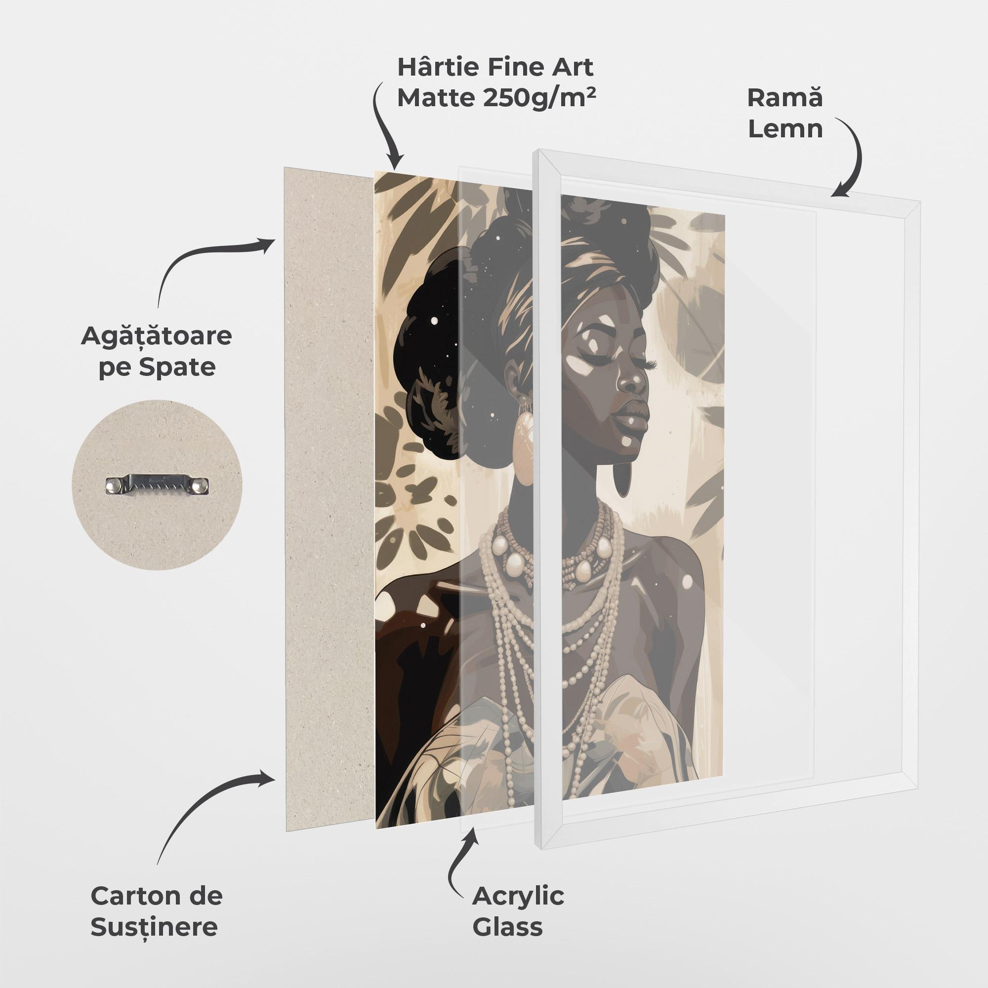 Poster Înrămat African Woman On Cream mockup 1