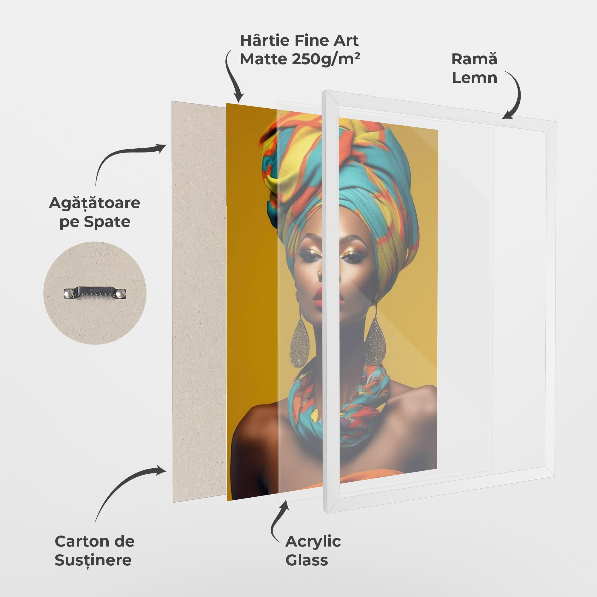 Poster Înrămat African Yellow Portrait mockup 1