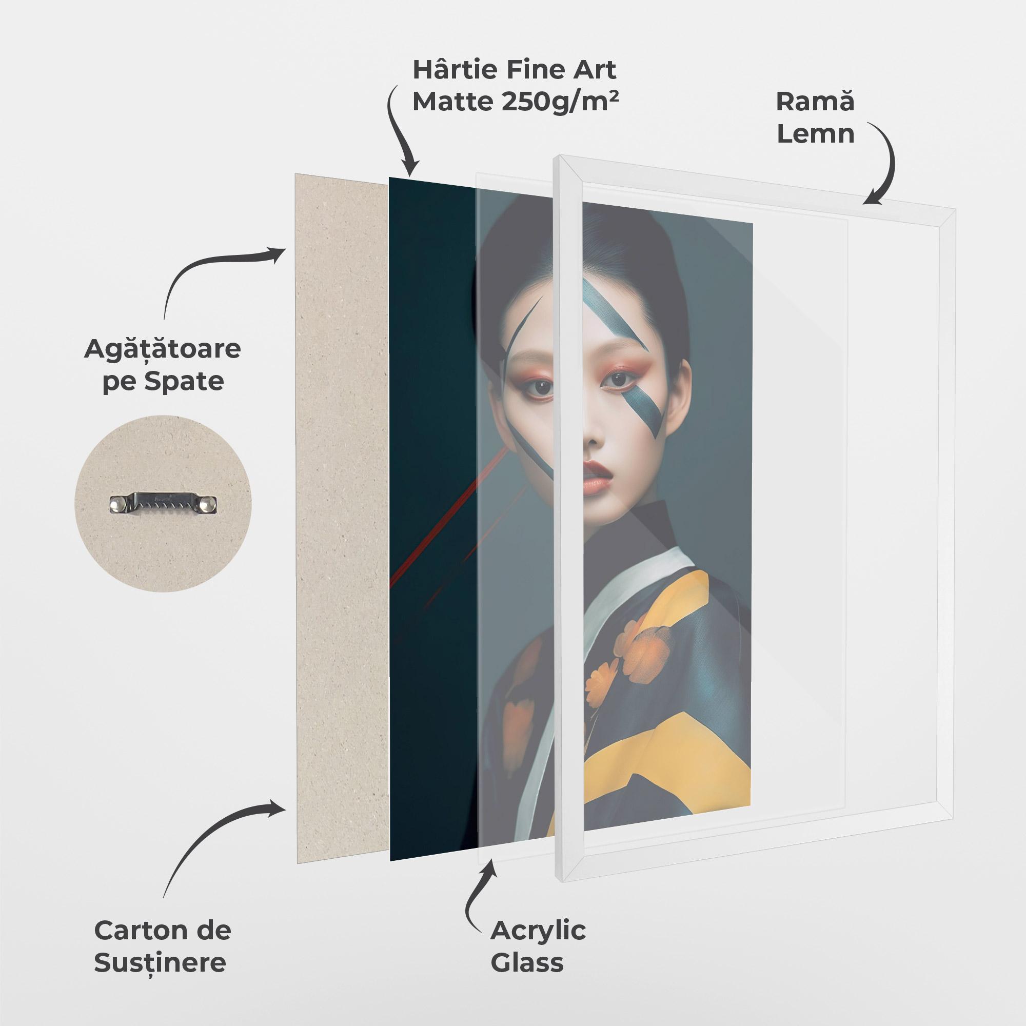 Poster Înrămat Asian Painted Woman mockup 1