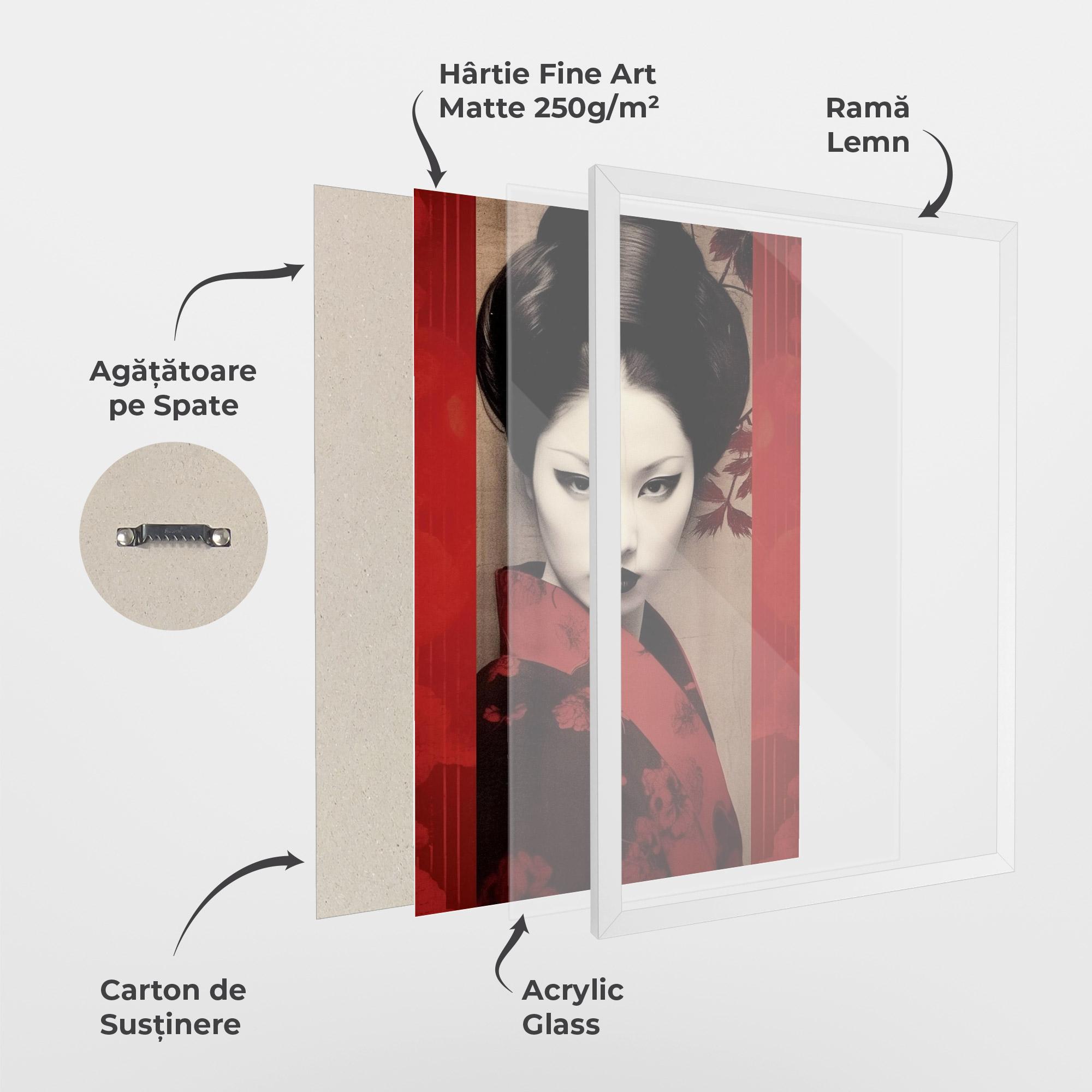 Poster Înrămat Black Asiatic Makeup mockup 1